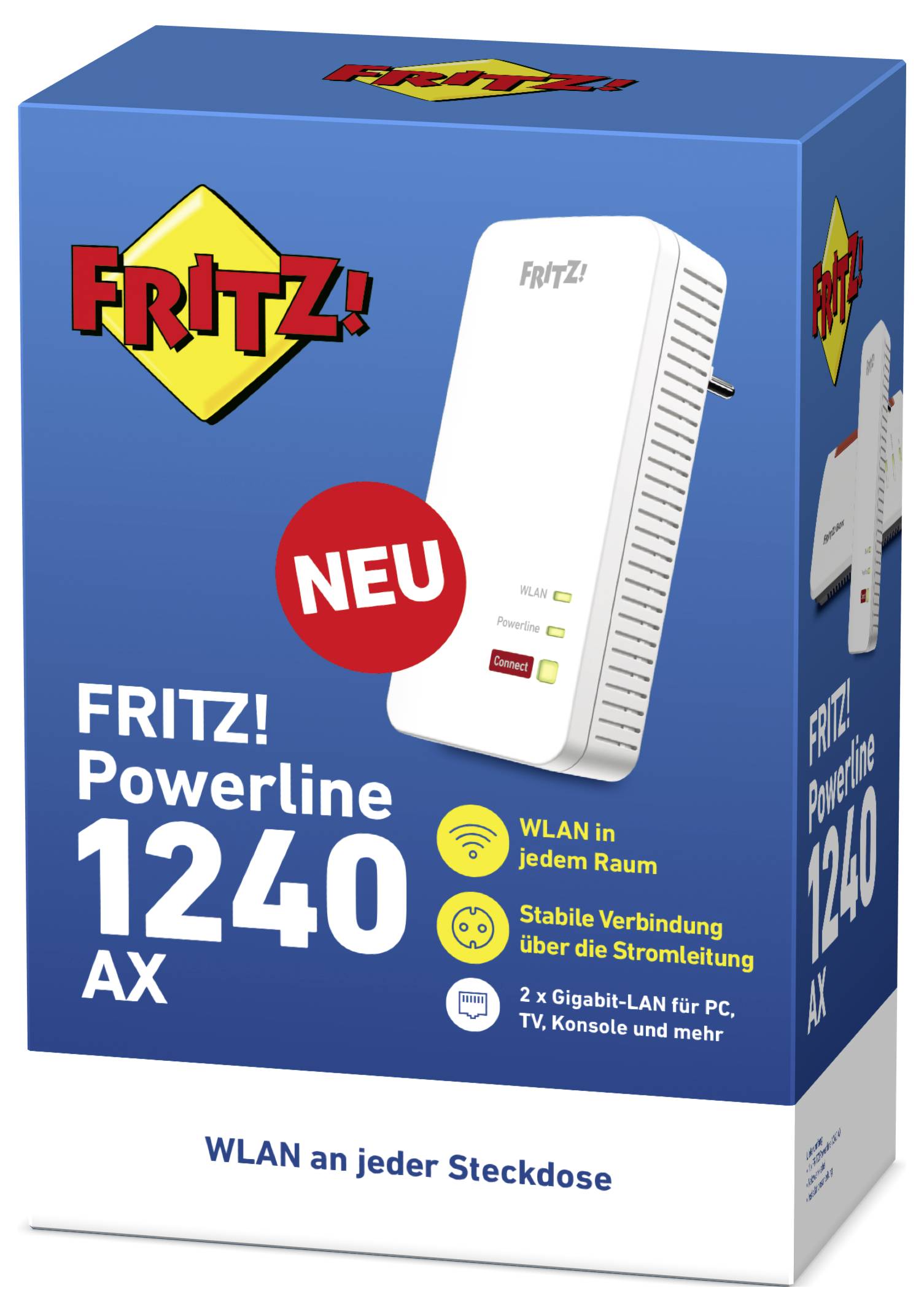 Fritz! Powerline Einzel Adapter FRITZ!Powerline 1240 AX 20003023 Powerline 1.2 GBit/s