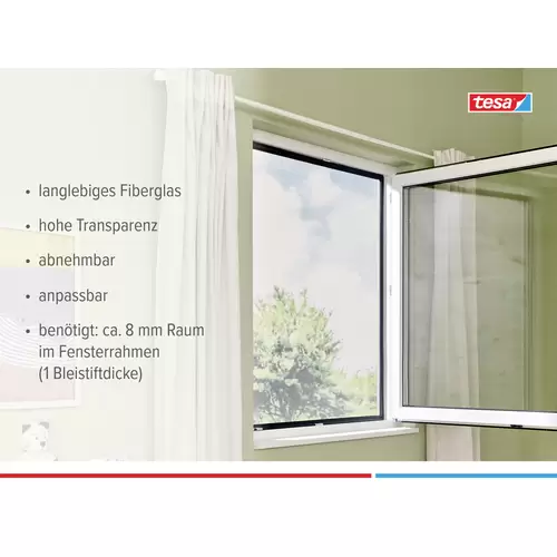 Tesa INSECT STOP CLIP-ON 55360-00001-00 Fliegengitter (B x H) 1.2m x 1.4m Anthrazit 1St. Tesa INSECT STOP CLIP-ON 55360-00001-00 Fliegengitter (B x H) 1.2m x 1.4m Anthrazit 1St.