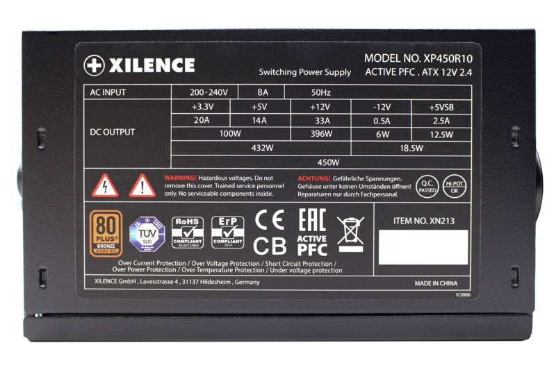 Xilence XN213 PC Netzteil 450W ATX 80PLUS® Bronze