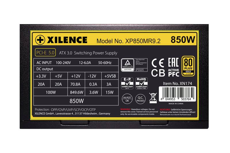 Xilence XN174 PC Netzteil 850 W ATX 80PLUS® Gold