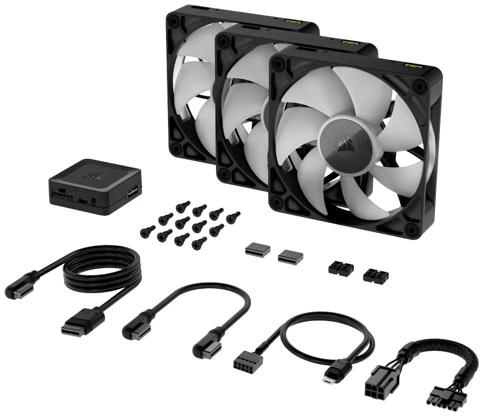 Corsair iCUE LINK RX120 RGB PC-Gehäuse-Lüfter Schwarz (B x H x T) 120 x 120 x 25mm inkl. LED-Beleuchtung