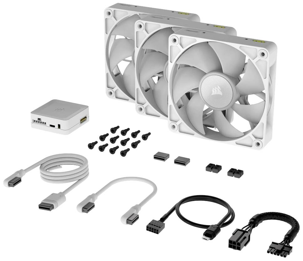 Corsair iCUE LINK RX120 RGB PC-Gehäuse-Lüfter Weiß (B x H x T) 120 x 120 x 25mm inkl. LED-Beleuchtung