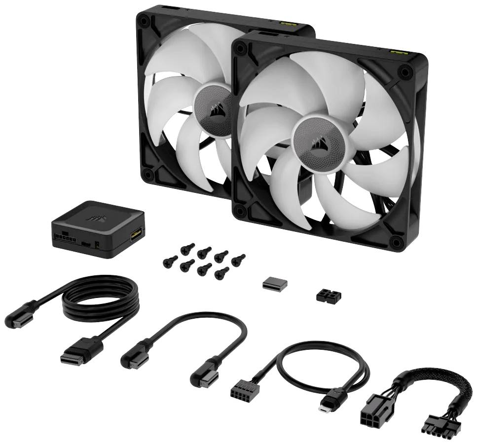 Corsair iCUE LINK RX140 RGB PC-Gehäuse-Lüfter Schwarz (B x H x T) 140 x 140 x 25mm inkl. LED-Beleuchtung