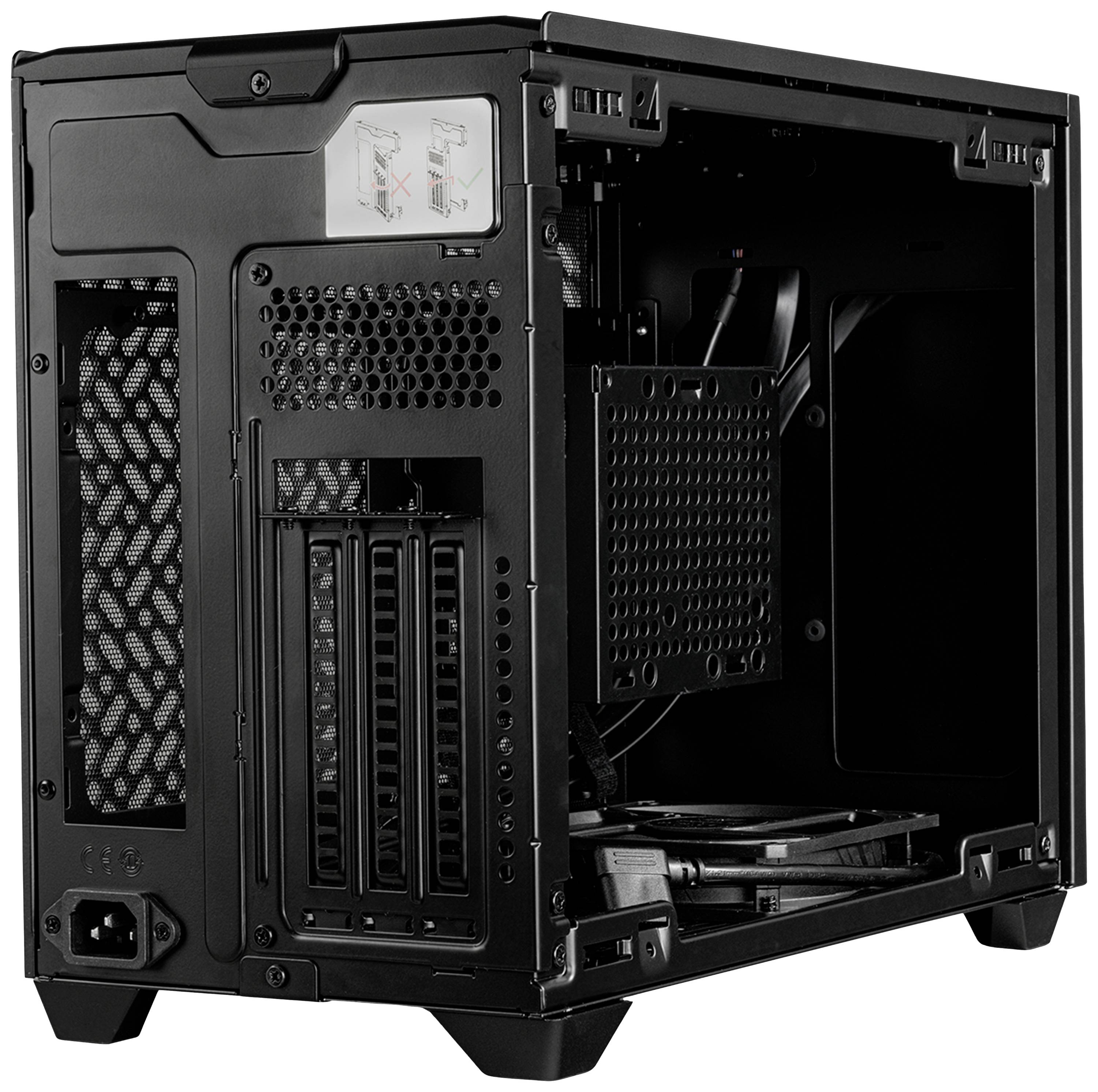 Cooler Master MasterBox NR200P V2 Midi-Tower PC-Gehäuse Schwarz Seitenfenster, Staubfilter, 1 vorinstallierter Lüfter