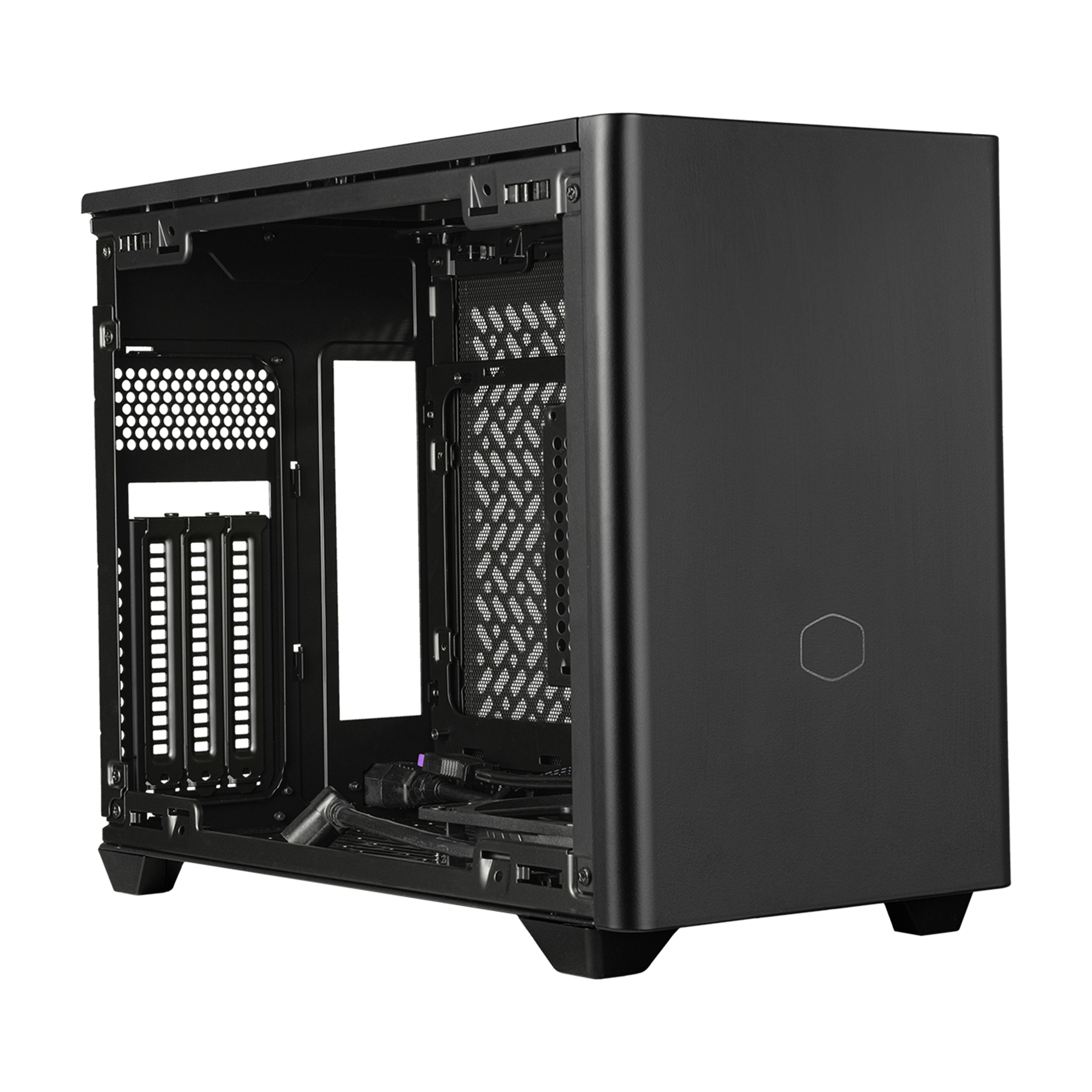 Cooler Master MasterBox NR200P V2 Midi-Tower PC-Gehäuse Schwarz Seitenfenster, Staubfilter, 1 vorinstallierter Lüfter