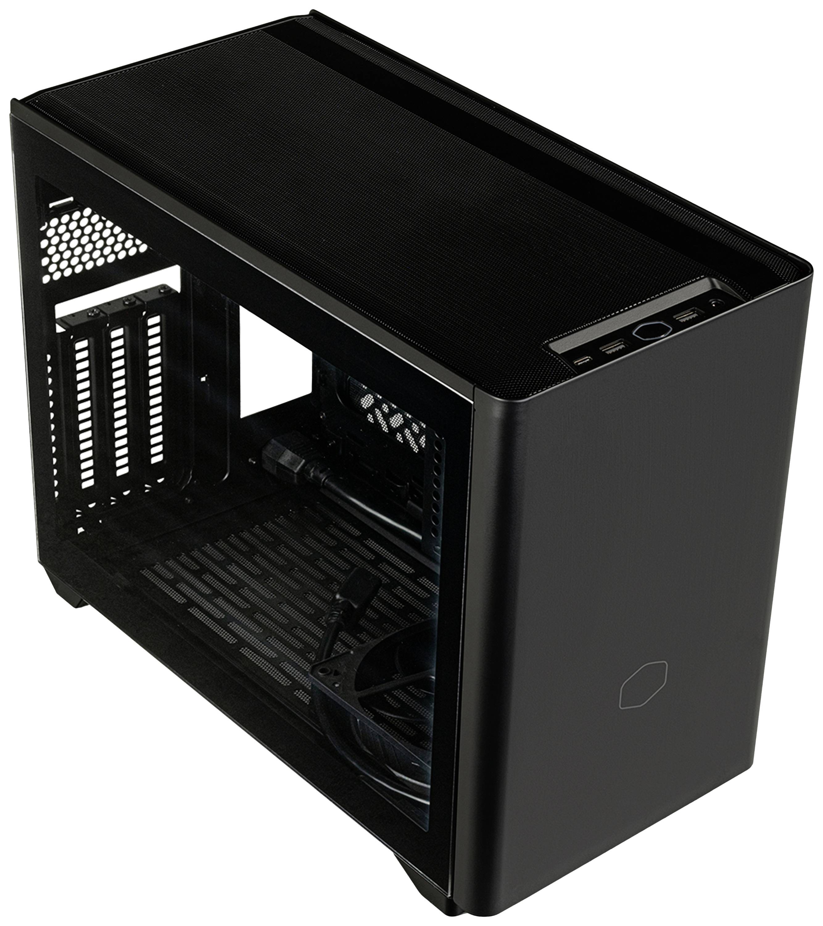 Cooler Master MasterBox NR200P V2 Midi-Tower PC-Gehäuse Schwarz Seitenfenster, Staubfilter, 1 vorinstallierter Lüfter