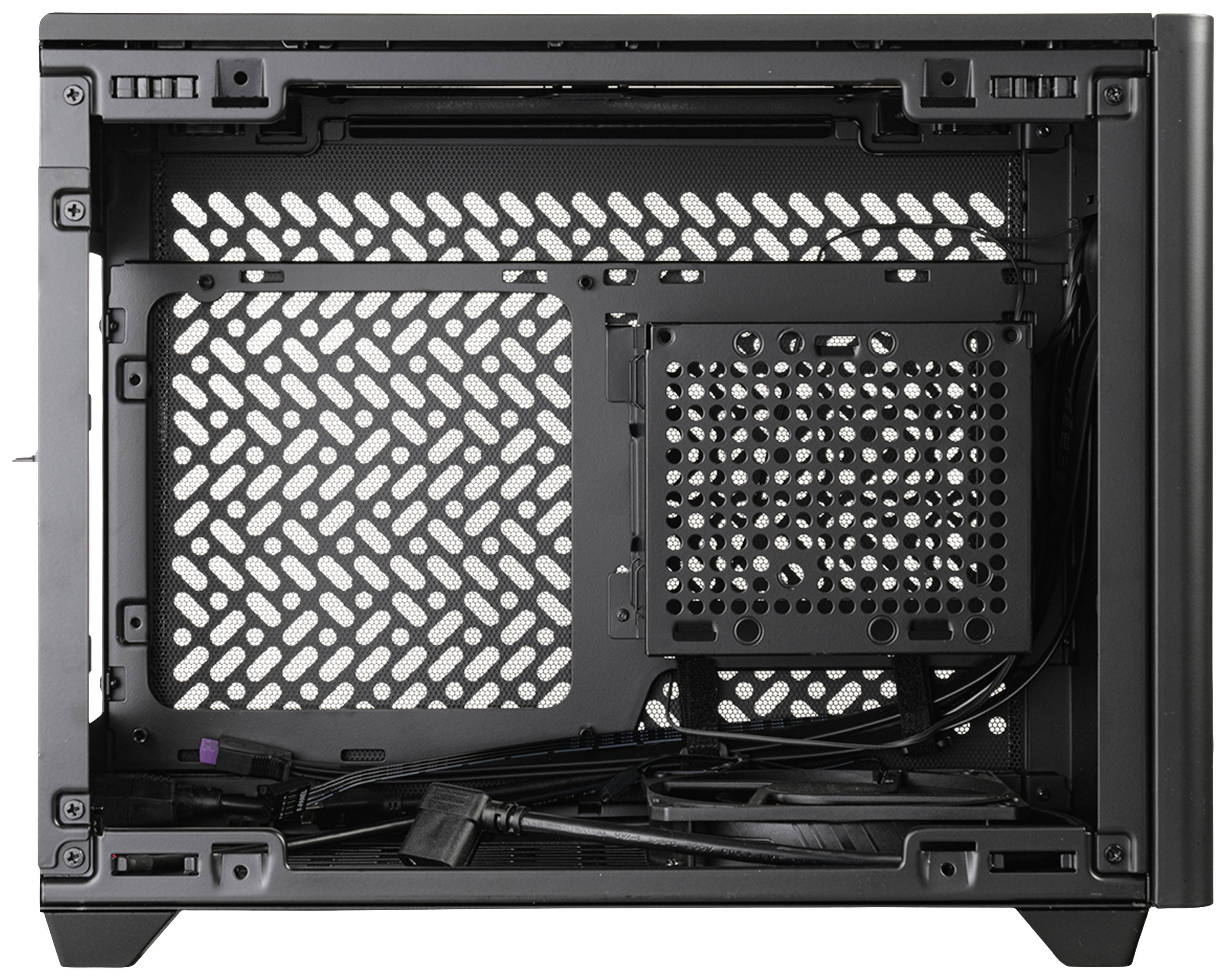 Cooler Master MasterBox NR200P V2 Midi-Tower PC-Gehäuse Schwarz Seitenfenster, Staubfilter, 1 vorinstallierter Lüfter