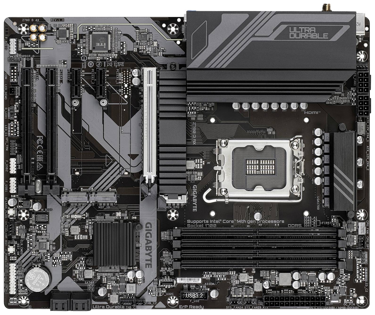 Gigabyte Z790 D AX Mainboard Sockel (PC) Intel® LGA 1700 Formfaktor (Details) ATX Mainboard-Chipsatz Intel® Z790