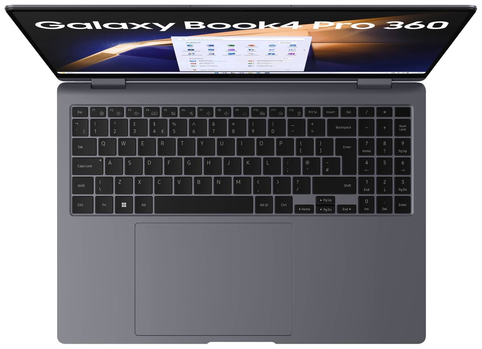 Samsung 2-in-1 Notebook / Tablet Galaxy Book4 Pro 360 40.6cm (16 Zoll) WQXGA+ Intel® Core™ Ultra 7 Core™ Ultra 7 155H 32GB RAM