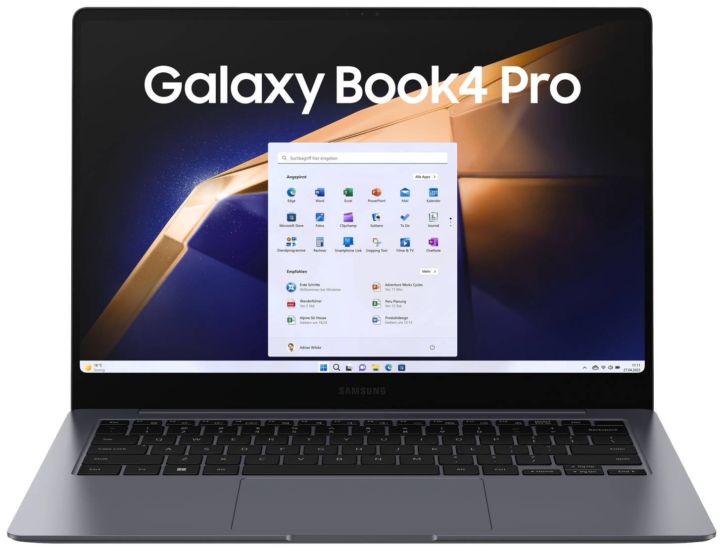 Samsung Notebook Galaxy Book4 Pro 35.6 cm (14 Zoll) WQXGA+ Intel® Core™ Ultra 7 Core™ Ultra 7 15