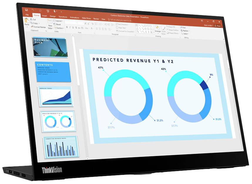 Lenovo ThinkVision M14d LED-Monitor EEK C (A - G) 35.6cm (14 Zoll) 2240 x 1400 Pixel 16:10 8 ms USB-C® IPS LED
