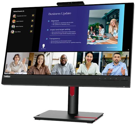 Lenovo ThinkVision T24v-30 LED-Monitor EEK E (A - G) 61cm (24 Zoll) 1920 x 1080 Pixel 16:9 6 ms VGA, HDMI®, DisplayPort, USB-B