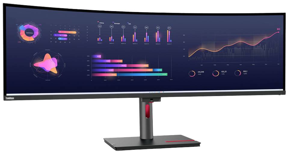 Lenovo ThinkVision P49w-30 LED-Monitor EEK G (A - G) 124.5cm (49 Zoll) 5120 x 1440 Pixel 32:9 6 ms HDMI®, DisplayPort