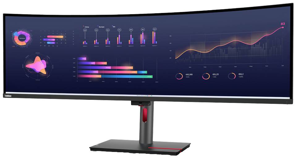 Lenovo ThinkVision P49w-30 LED-Monitor EEK G (A - G) 124.5cm (49 Zoll) 5120 x 1440 Pixel 32:9 6 ms HDMI®, DisplayPort