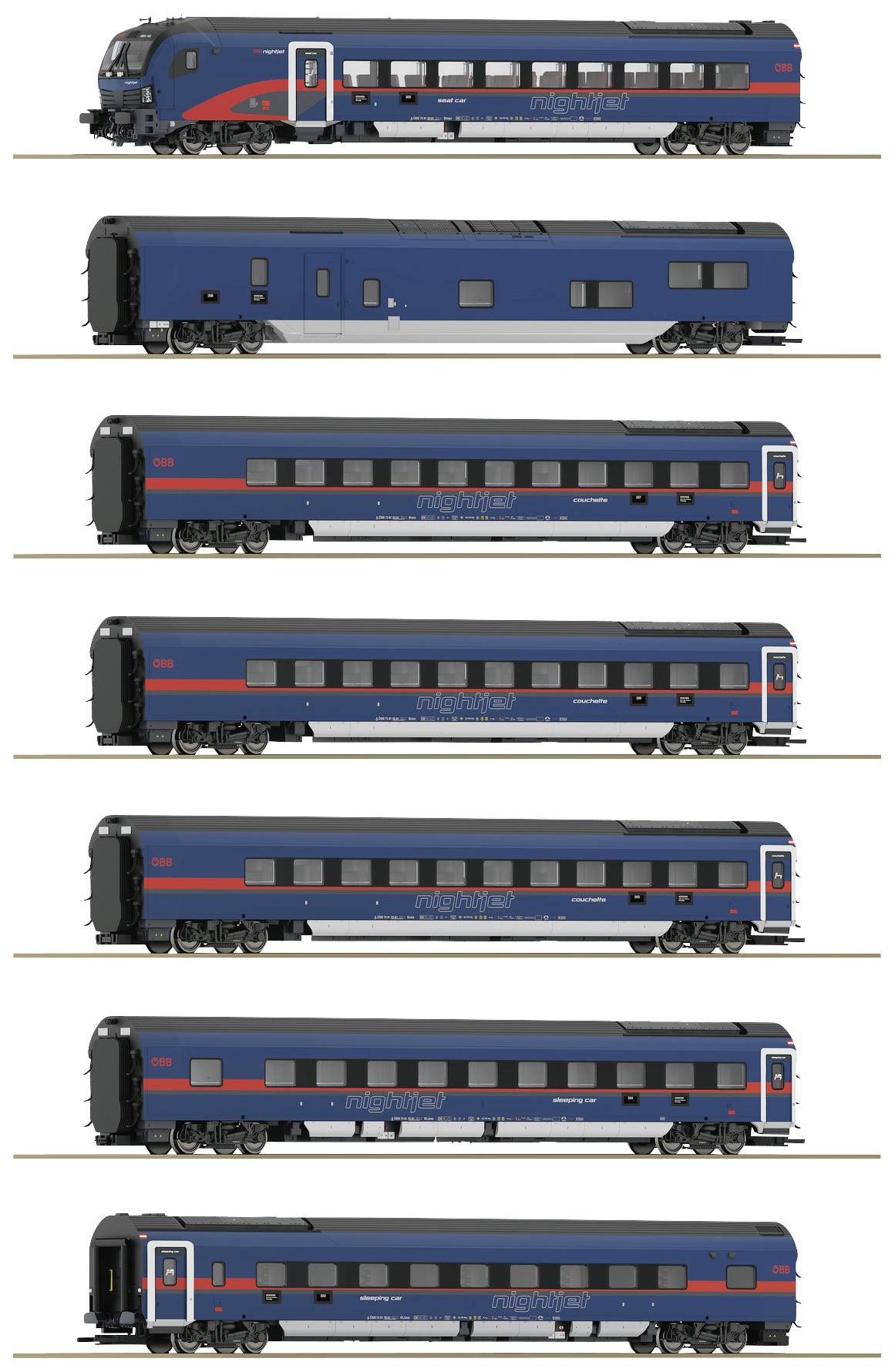 Roco 5520004 H0 7er-Set Nightjet der ÖBB