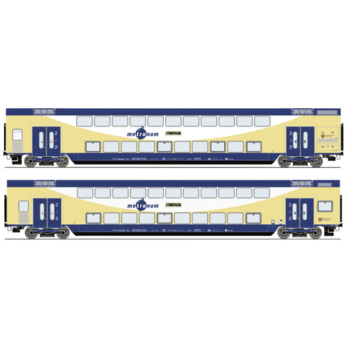 Roco 6220106 H0 2er-Set Doppelstockwagen der metronom 2. Klasse DBpza
