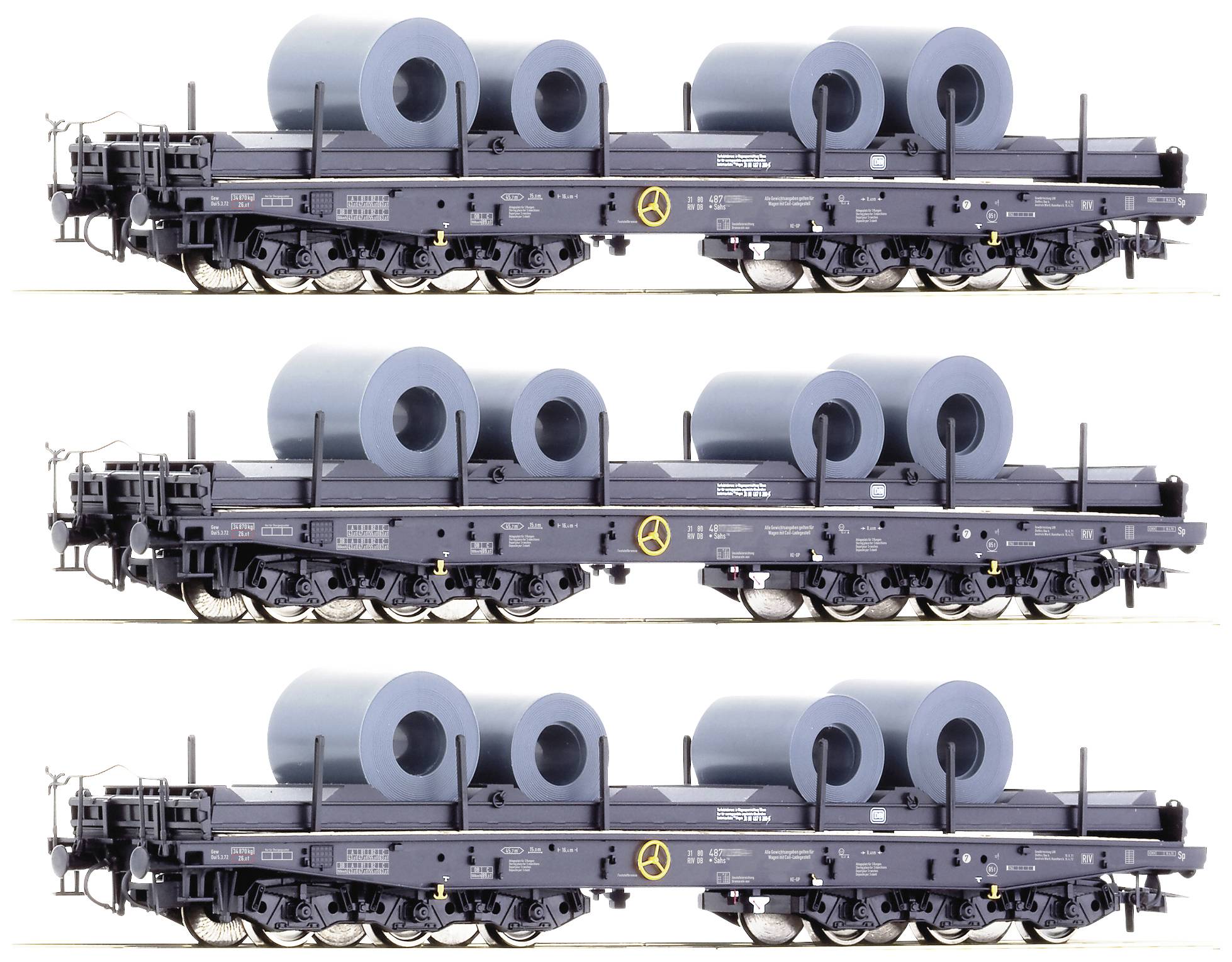 Roco 76002 H0 3er-Set Schwerlastwagen der DB