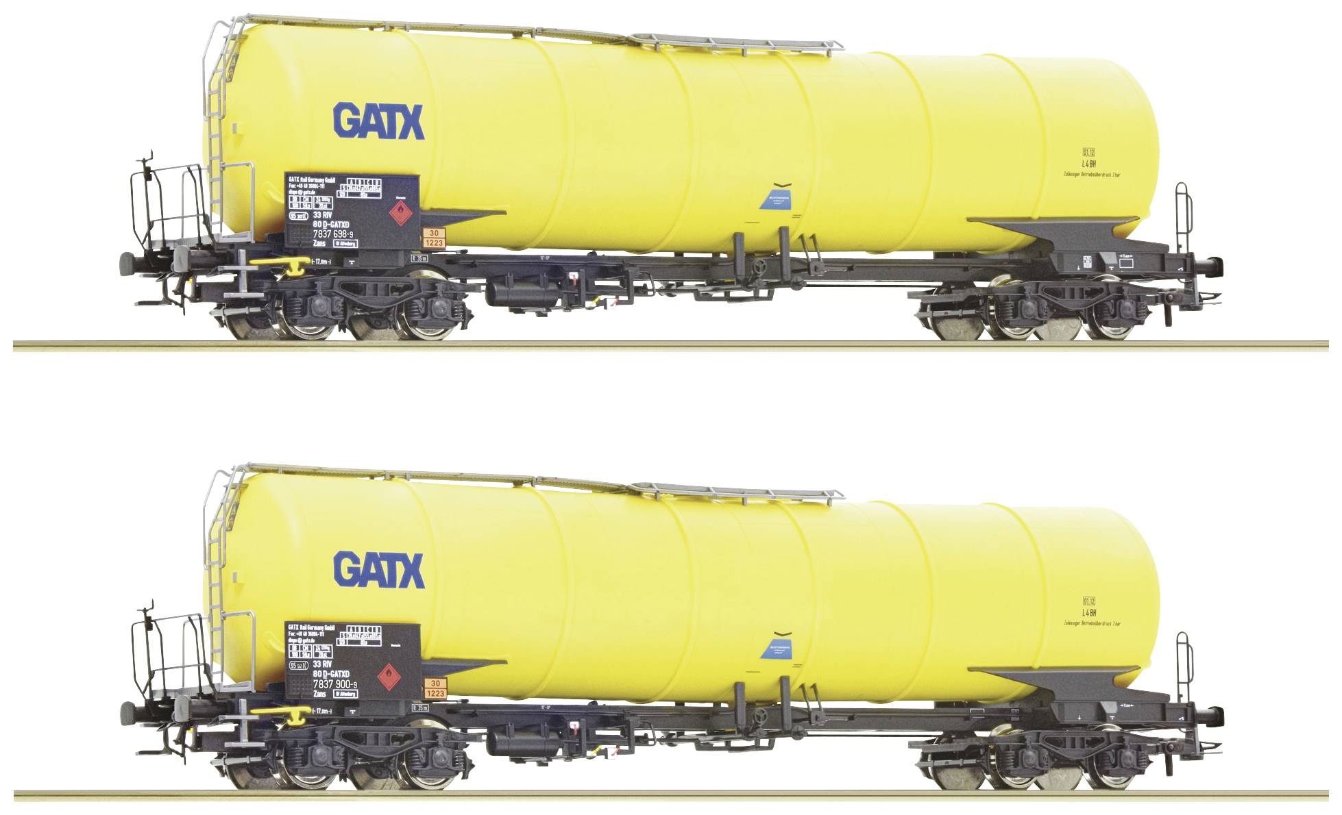Roco 76025 H0 2er-Set Kesselwagen der GATX Gelbe Lackierung