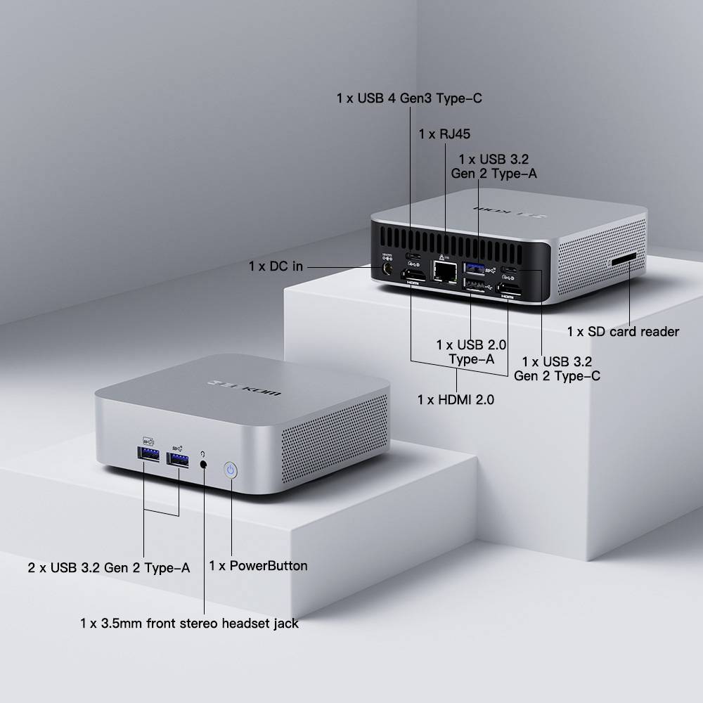 GEEKOM Mini PC Mini A 7 AMD Ryzen 7 7840HS 32 GB RAM 1 TB SSD AMD Radeon Graphics Win 11 Pro Mini A