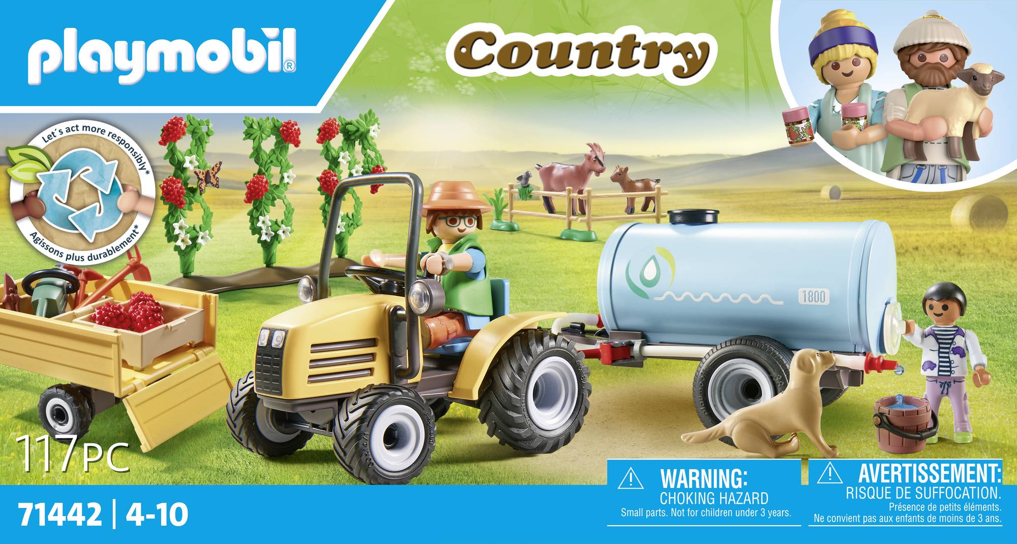 Playmobil® Country Traktor mit Anhänger und Wassertank 71442