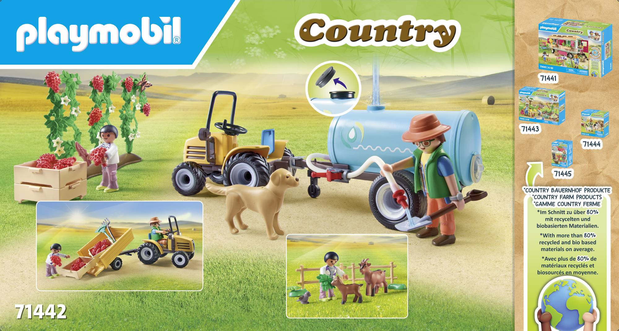 Playmobil® Country Traktor mit Anhänger und Wassertank 71442
