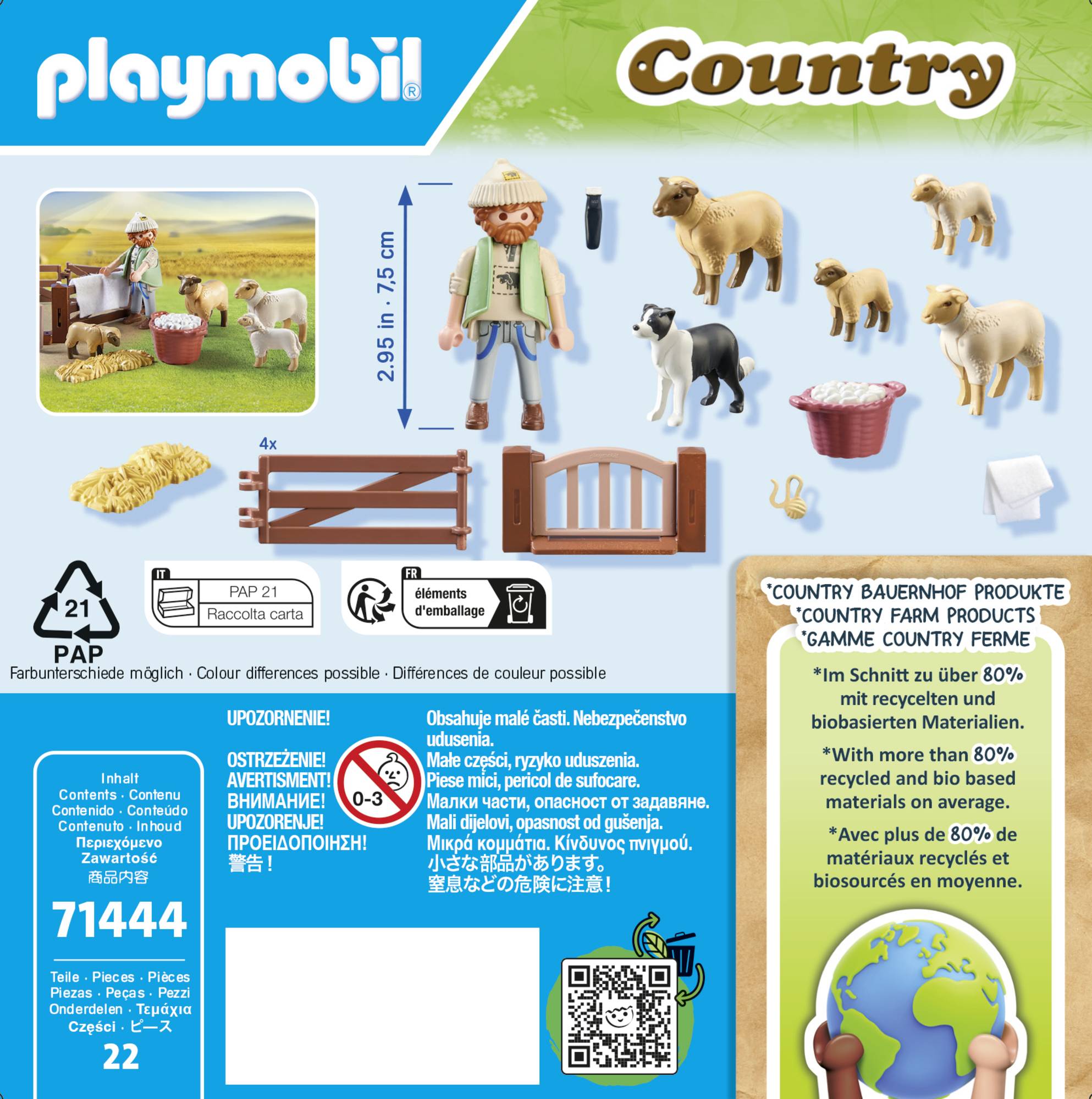 Playmobil® Country Junger Schäfer mit Schafen 71444