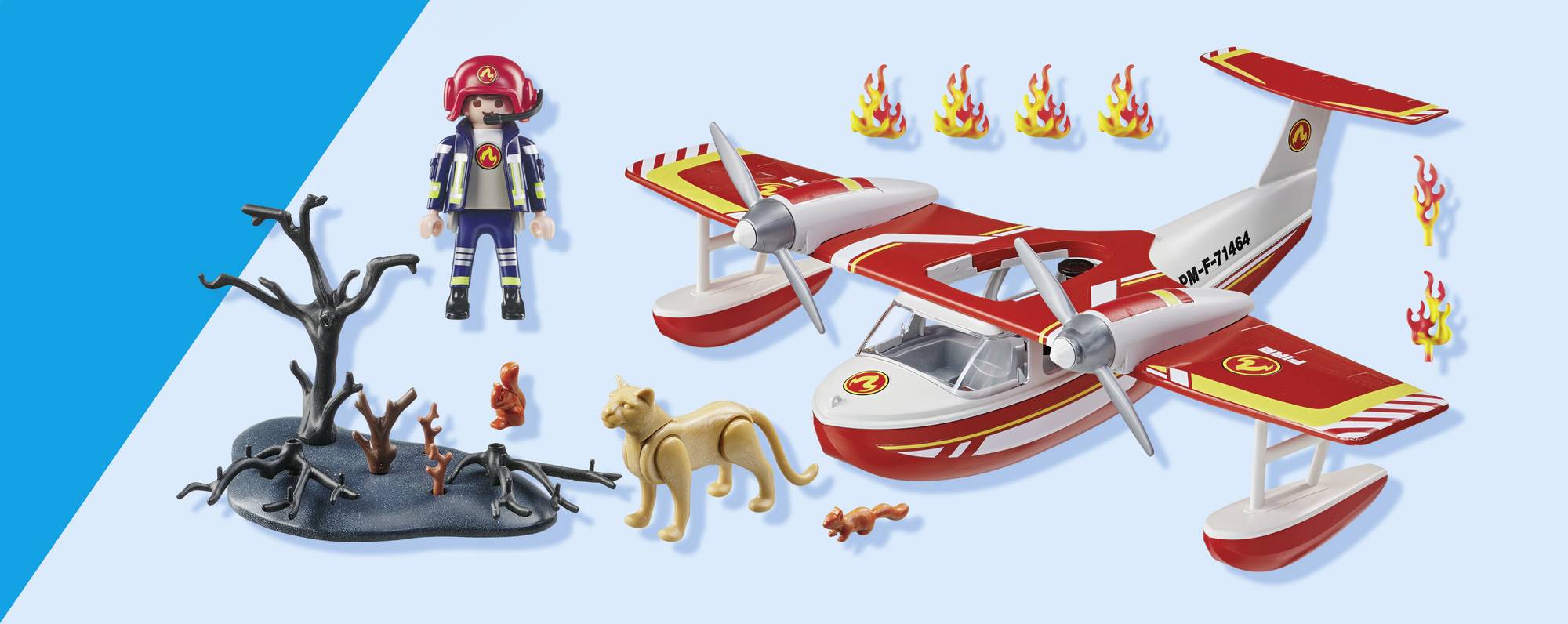 Playmobil® ACT!ON HEROES Feuerwehrflugzeug mit Löschfunktion 71463