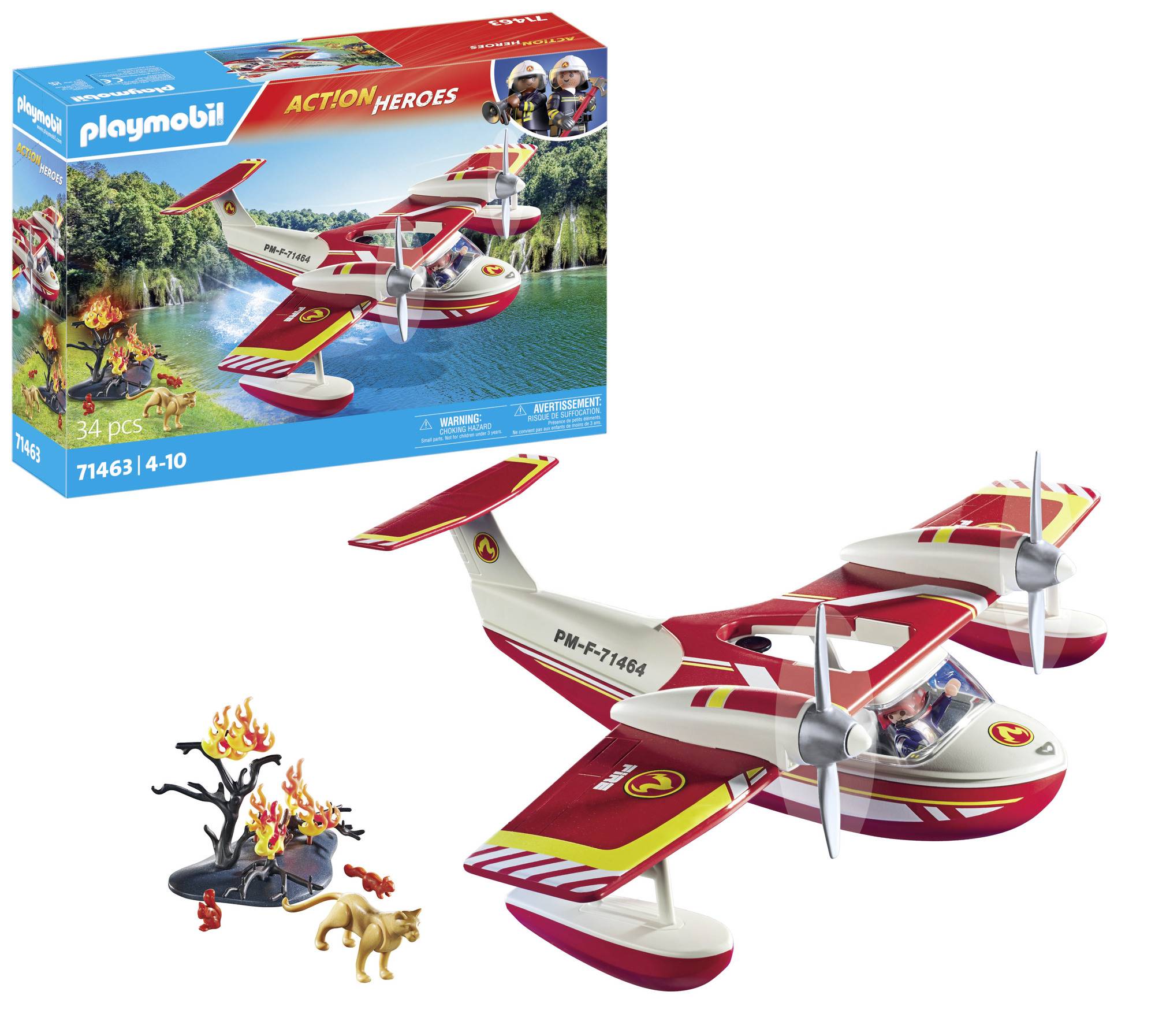 Playmobil® ACT!ON HEROES Feuerwehrflugzeug mit Löschfunktion 71463