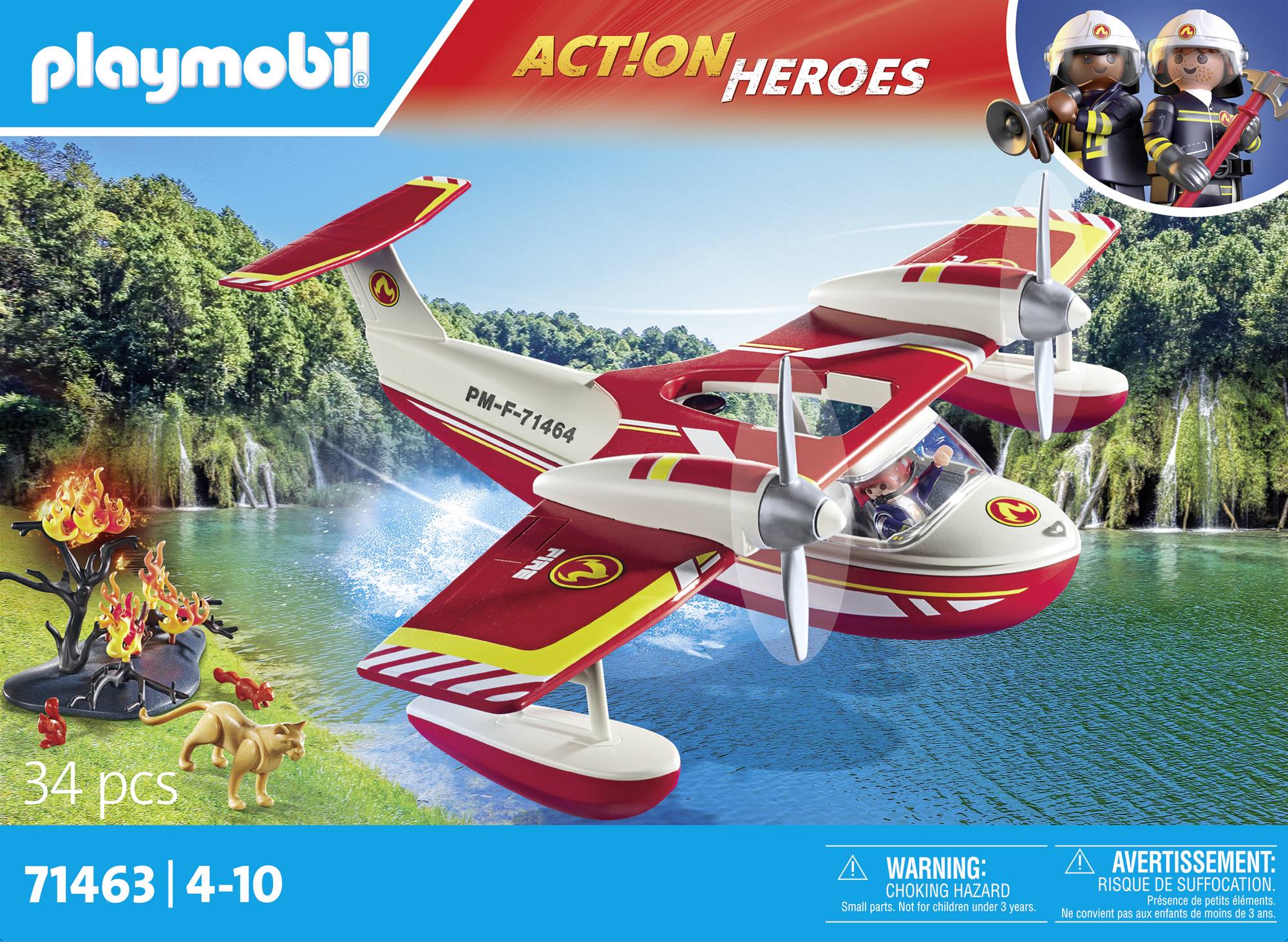 Playmobil® ACT!ON HEROES Feuerwehrflugzeug mit Löschfunktion 71463