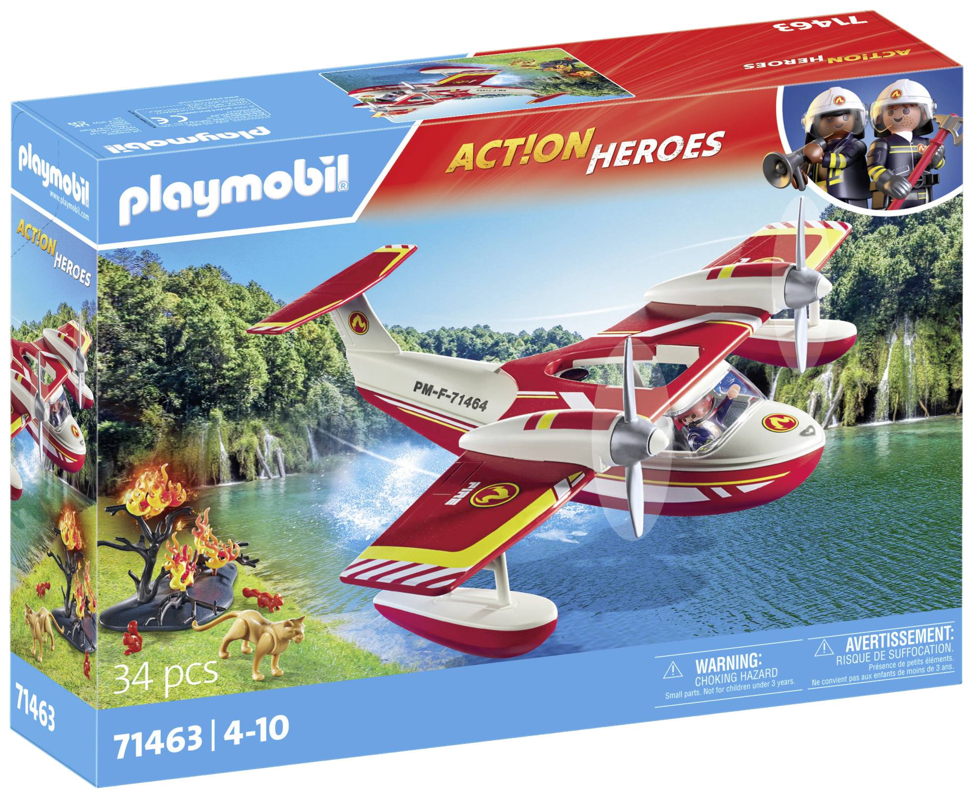 Playmobil® ACT!ON HEROES Feuerwehrflugzeug mit Löschfunktion 71463