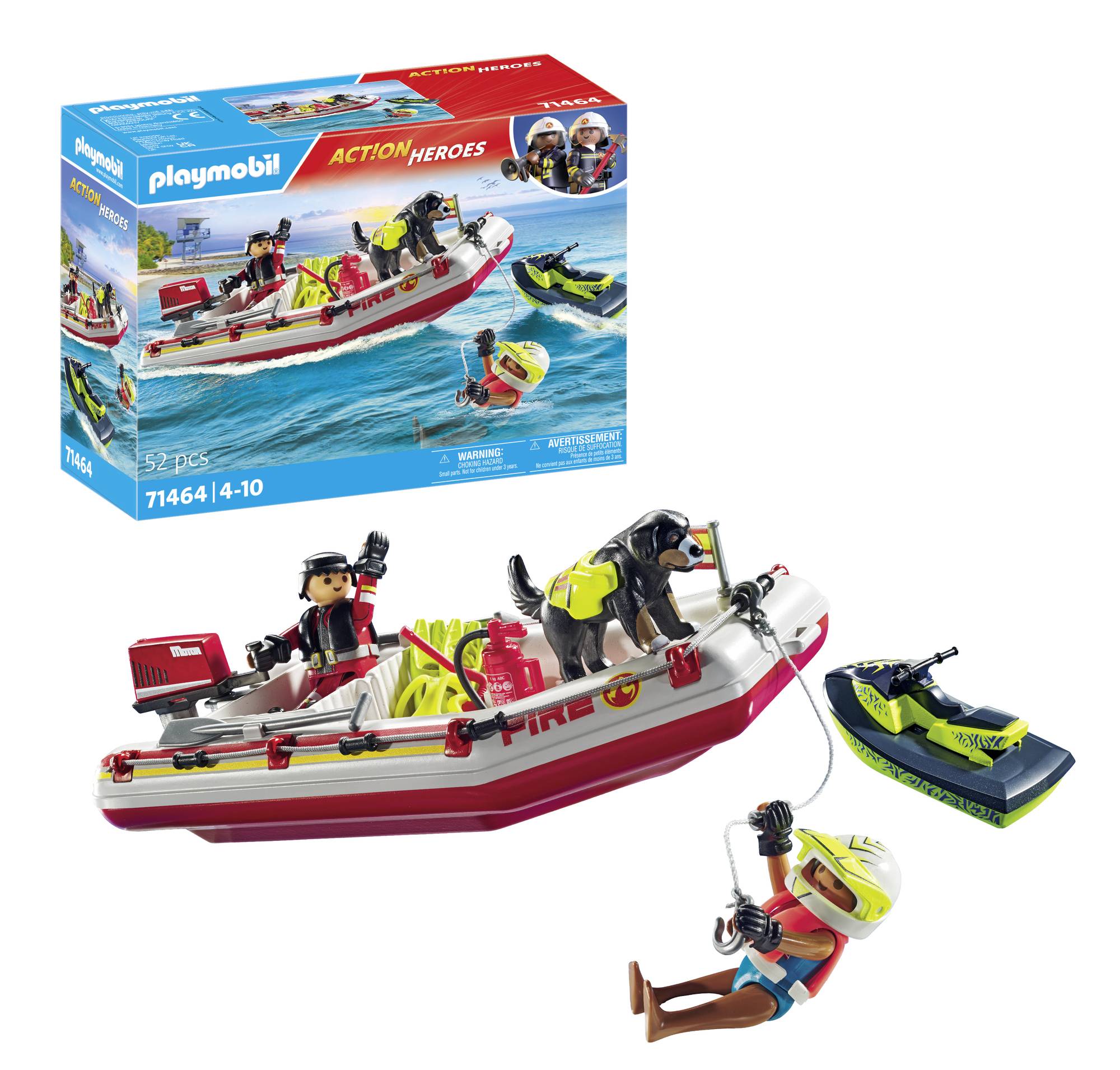 Playmobil® ACT!ON HEROES Feuerwehrboot mit Aqua Scooter 71464
