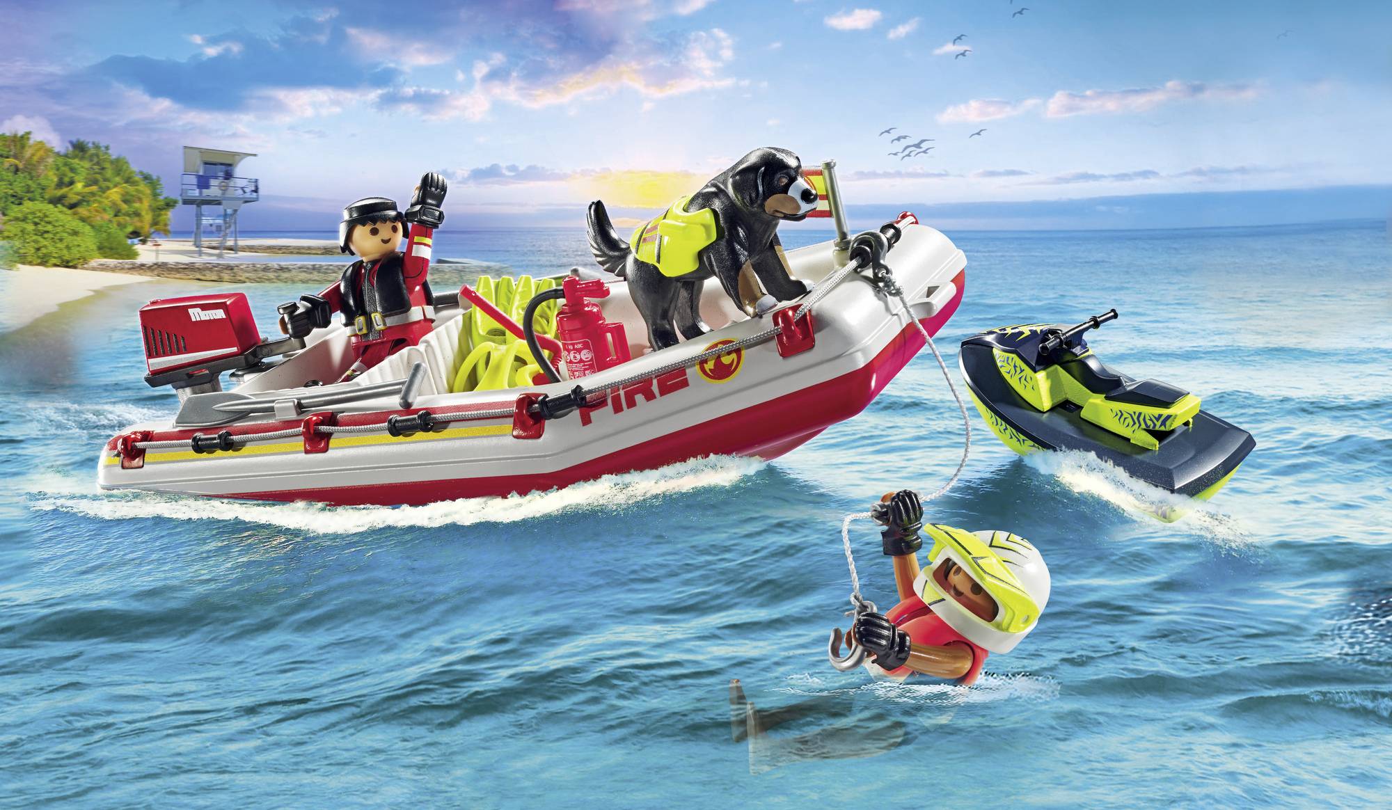 Playmobil® ACT!ON HEROES Feuerwehrboot mit Aqua Scooter 71464