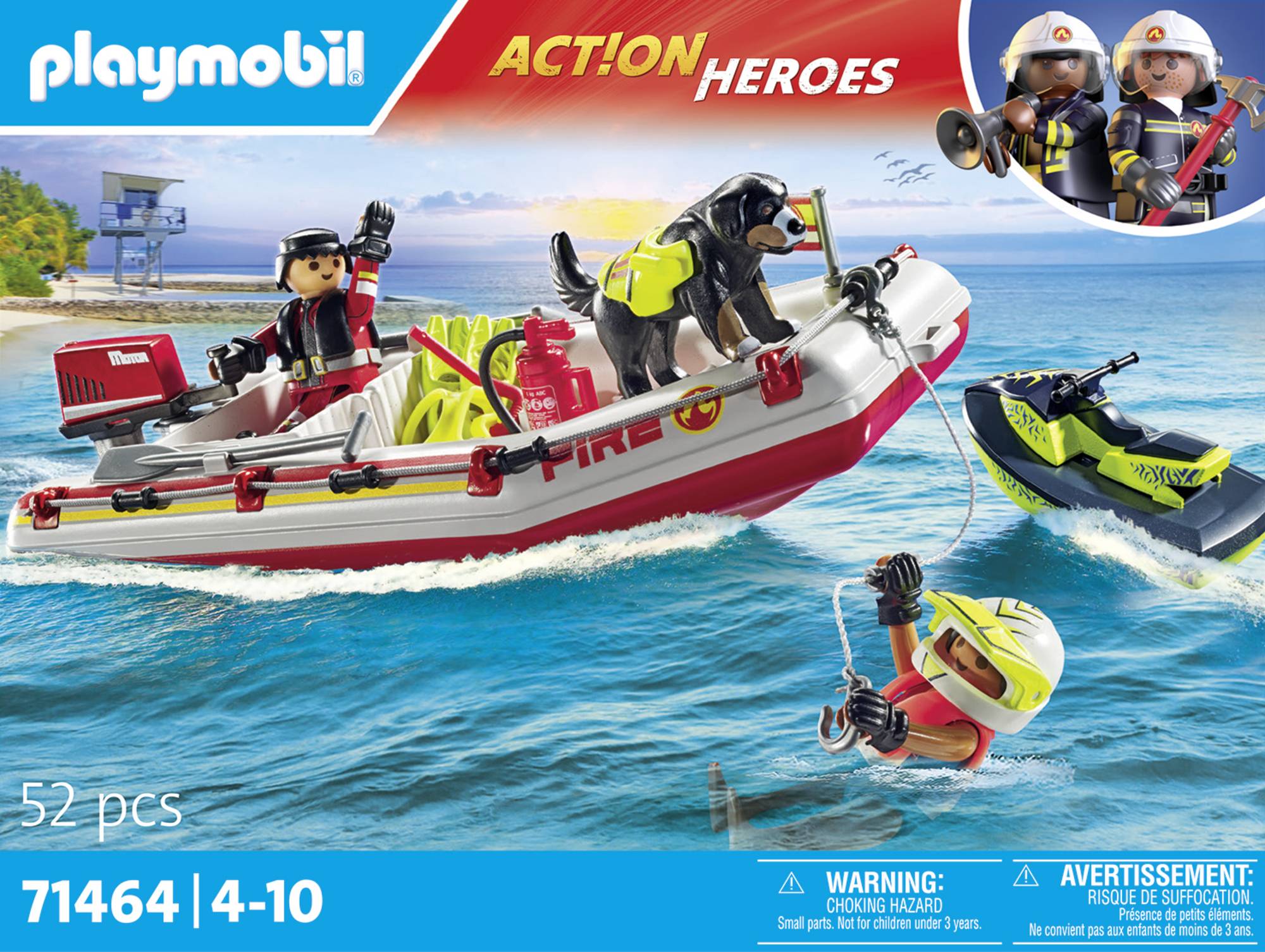 Playmobil® ACT!ON HEROES Feuerwehrboot mit Aqua Scooter 71464