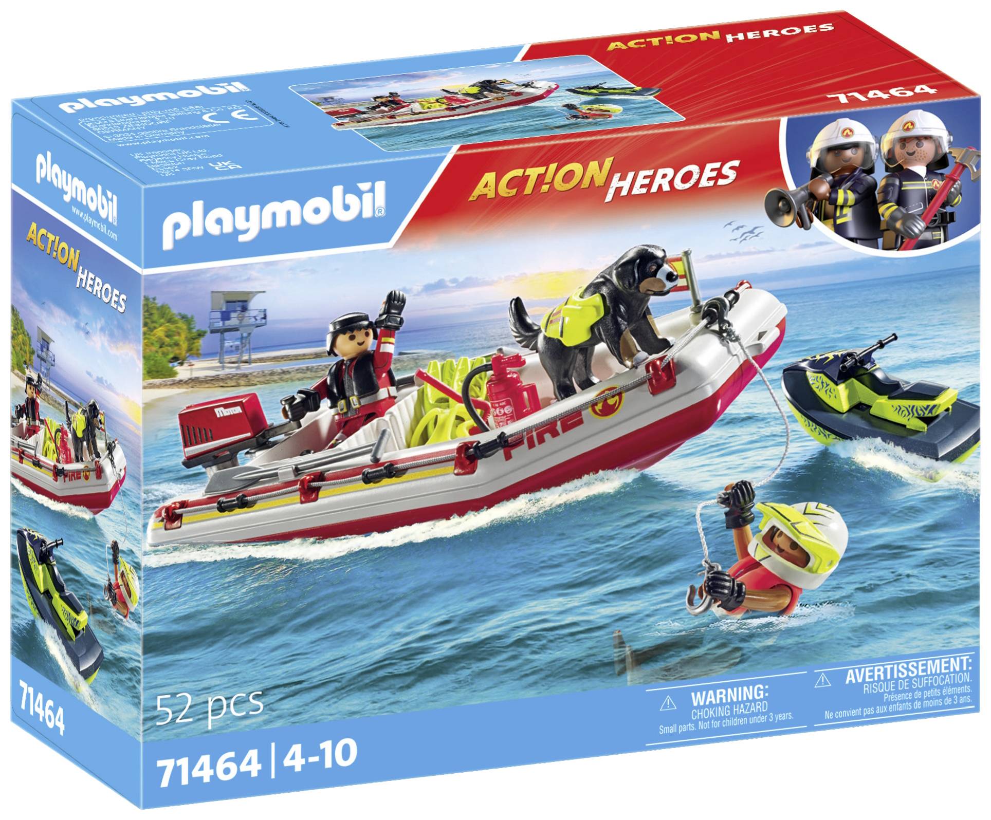 Playmobil® ACT!ON HEROES Feuerwehrboot mit Aqua Scooter 71464