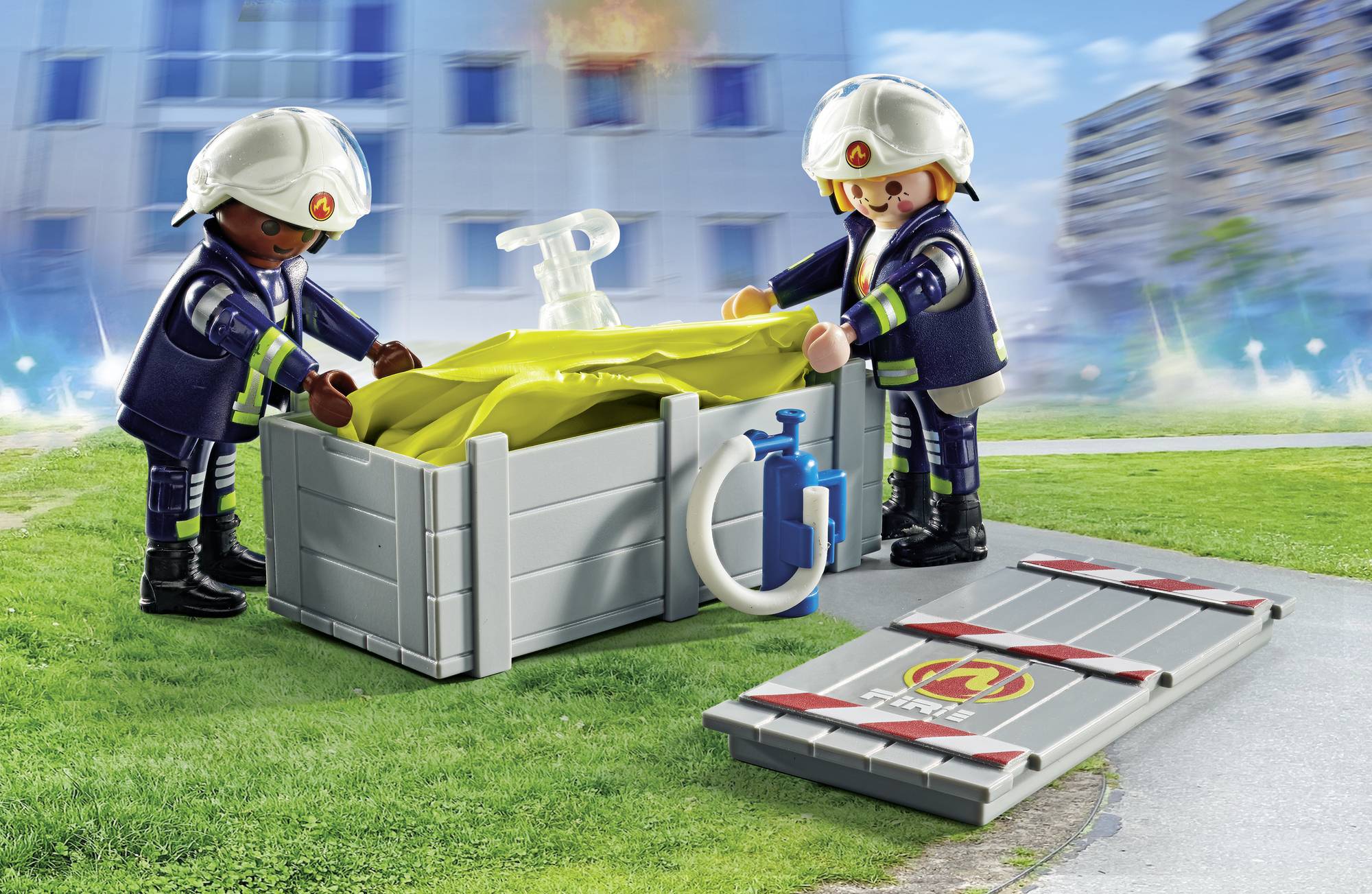 Playmobil® ACT!ON HEROES Feuerwehrleute mit Luftkissen 71465