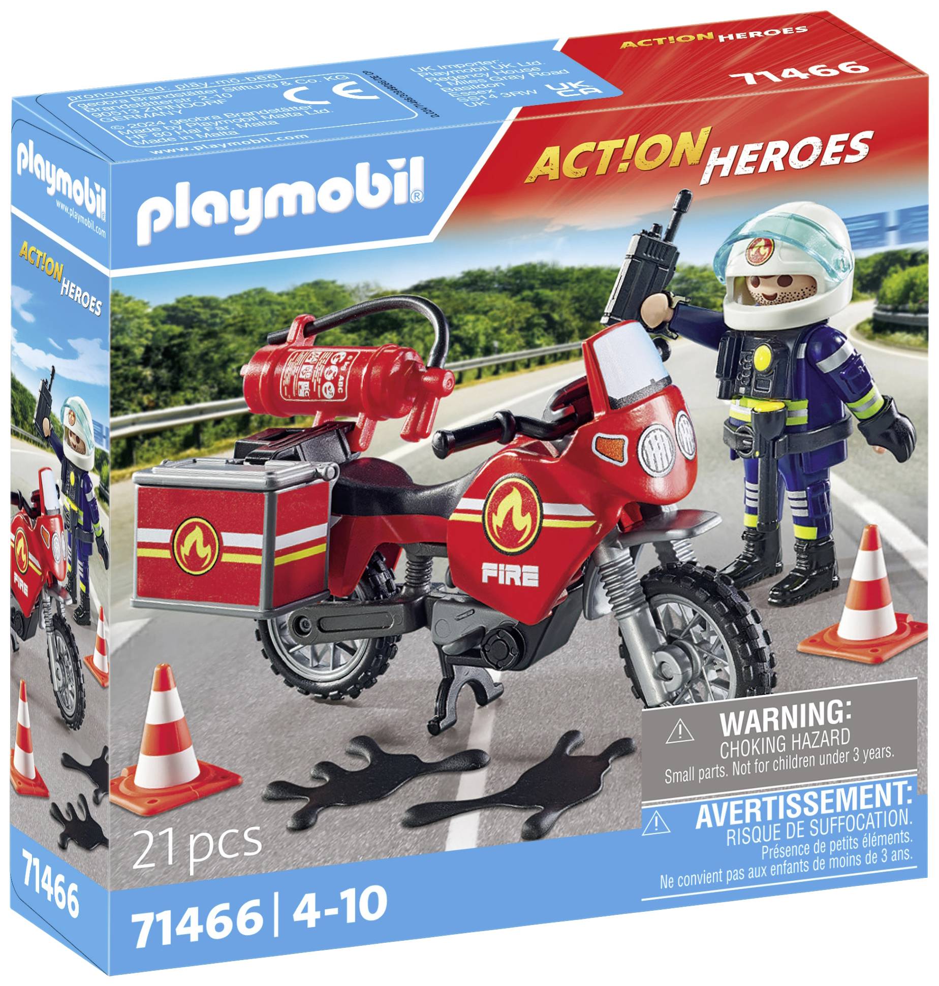 Playmobil® ACT!ON HEROES Feuerwehrmotorrad am Unfallort 71466
