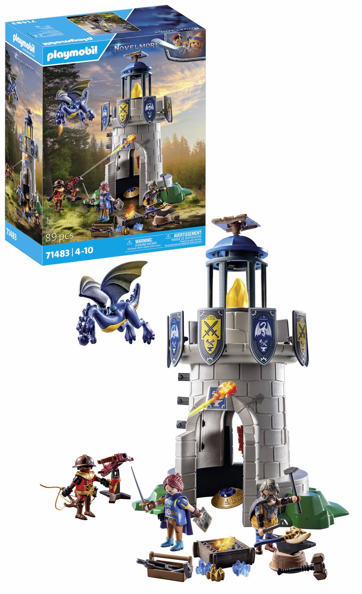Playmobil® Novelmore Ritterturm mit Schmied und Drache 71483