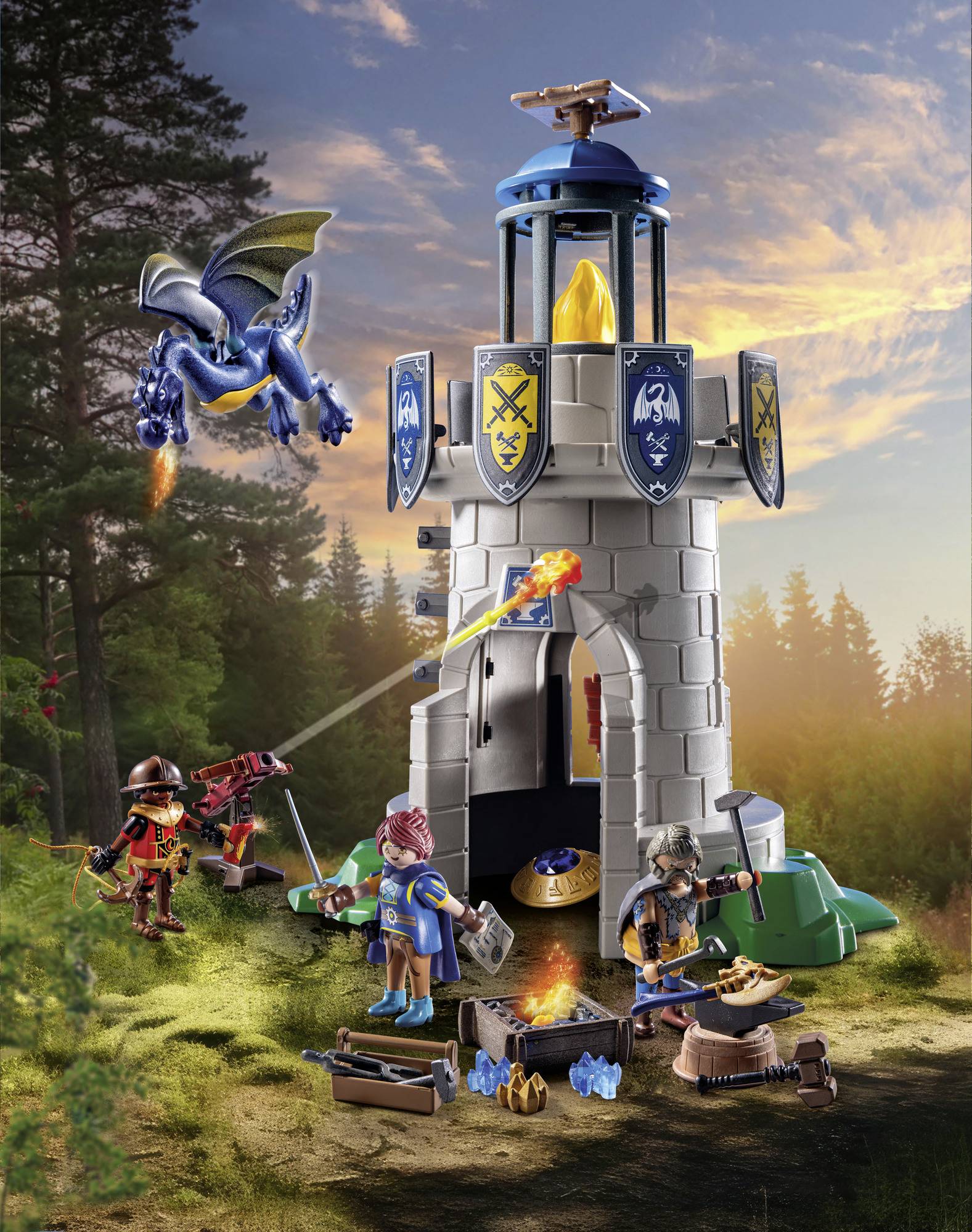 Playmobil® Novelmore Ritterturm mit Schmied und Drache 71483