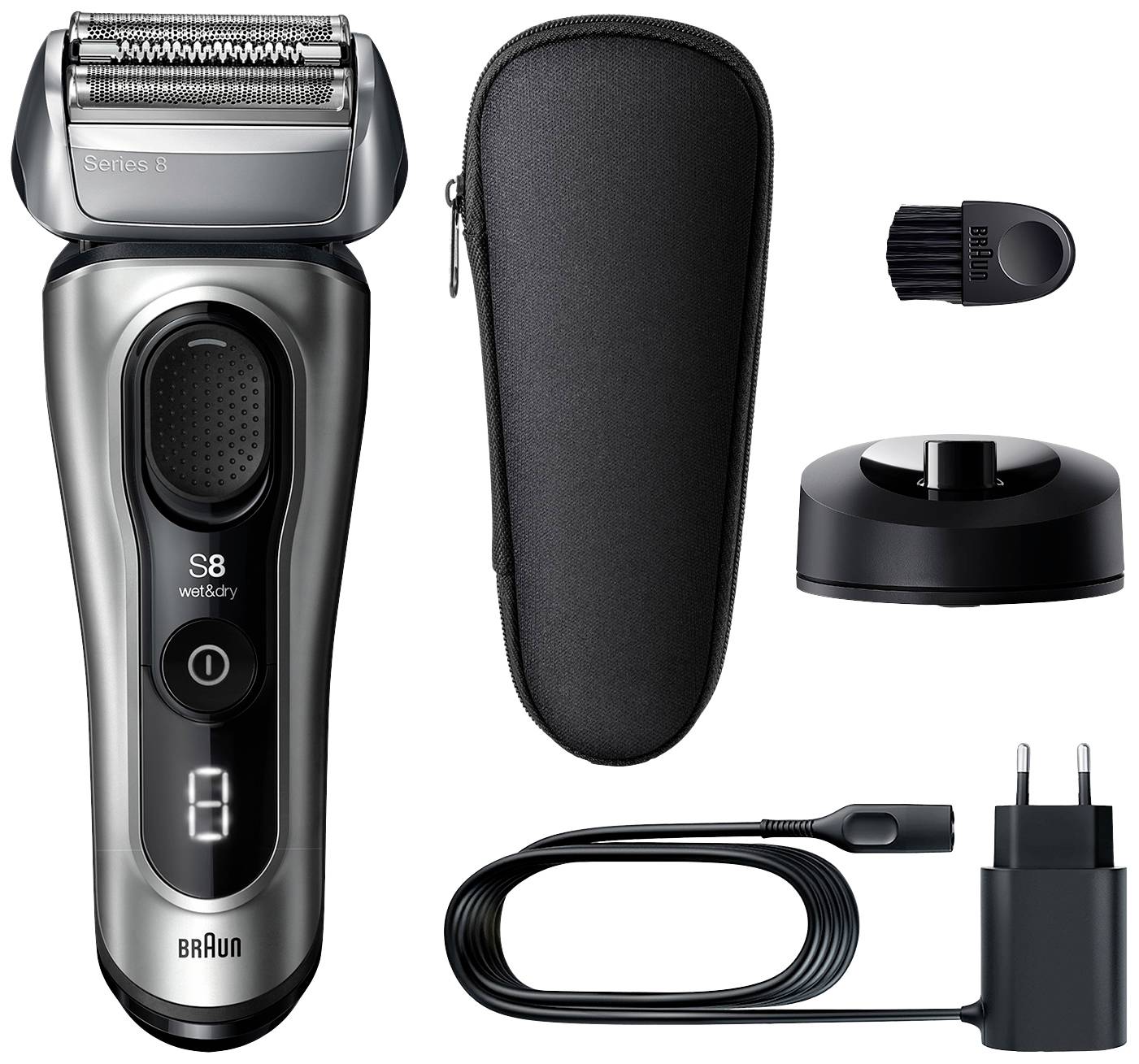 Braun Series 8 Rasierer abwaschbar Silber