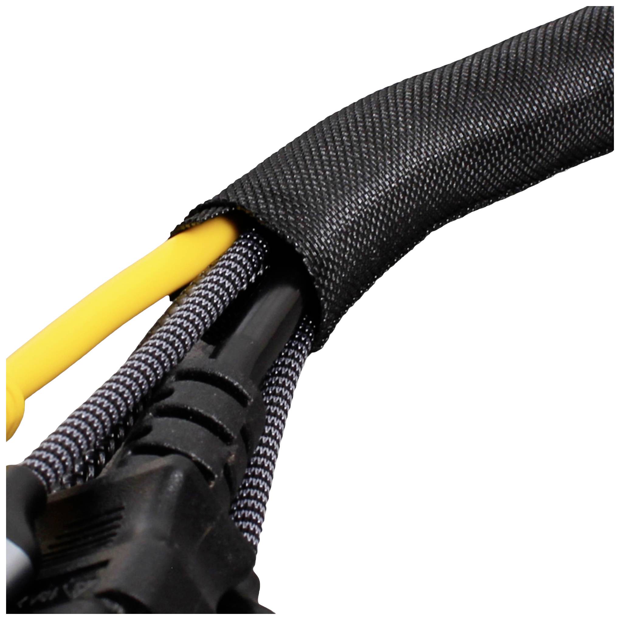 TRU COMPONENTS TC-12352516 T24CA032 Geflechtschlauch Schwarz Polyester 38 bis 39mm 25m