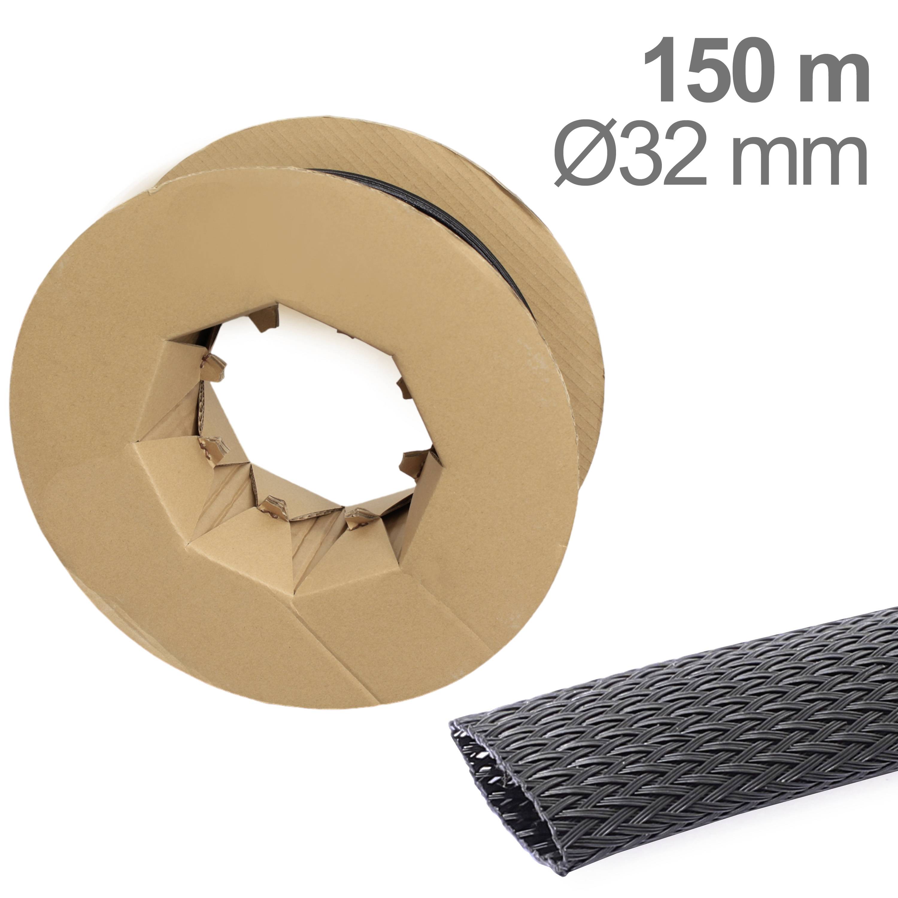 TRU COMPONENTS TC-12352556 T24CA042 Geflechtschlauch Schwarz Polyester 20 bis 55mm 150m