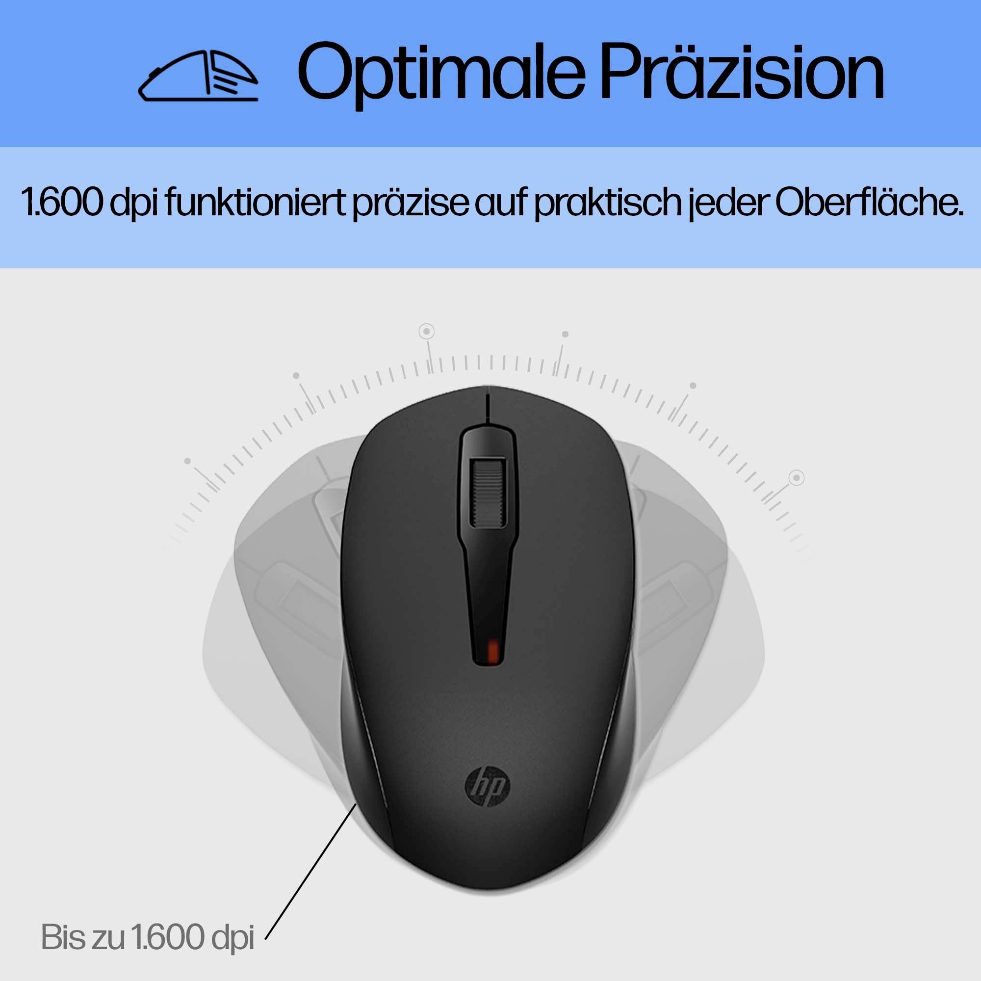 HP 150 Kabelgebunden Tastatur, Maus-Set Deutsch, QWERTZ Schwarz