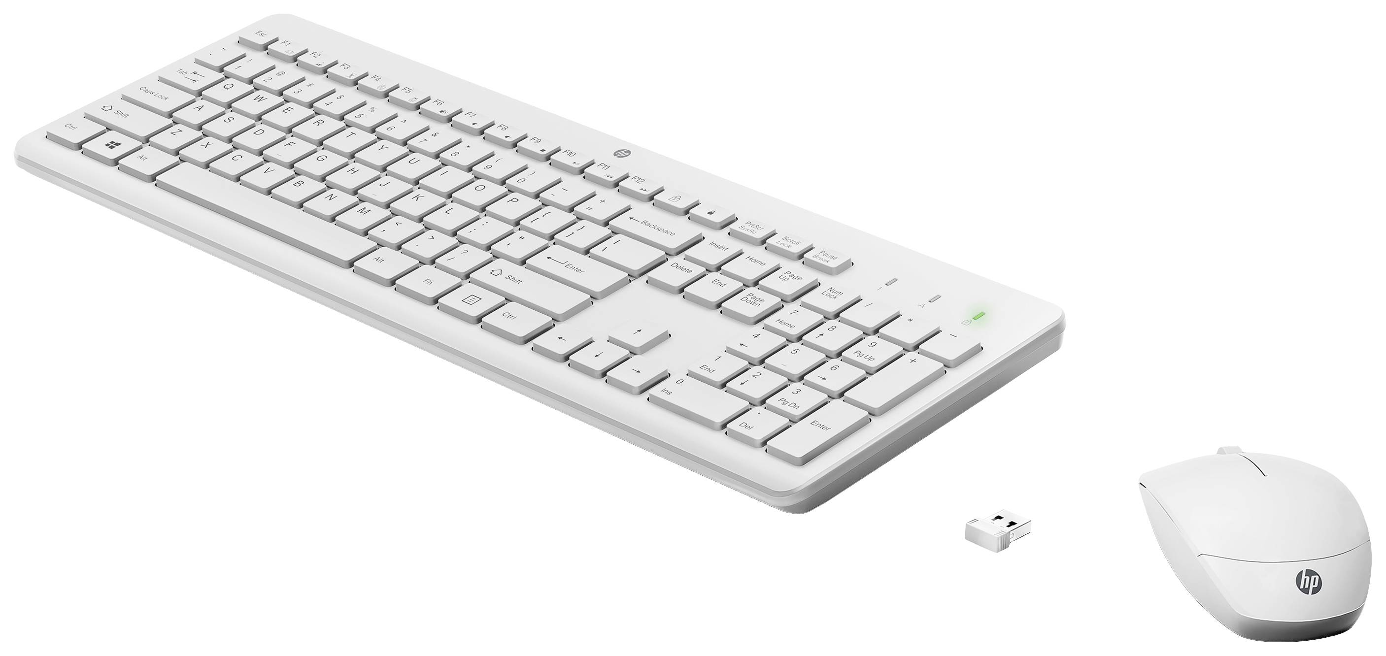 HP 230 Kabellos Tastatur, Maus-Set Deutsch, QWERTZ Weiß