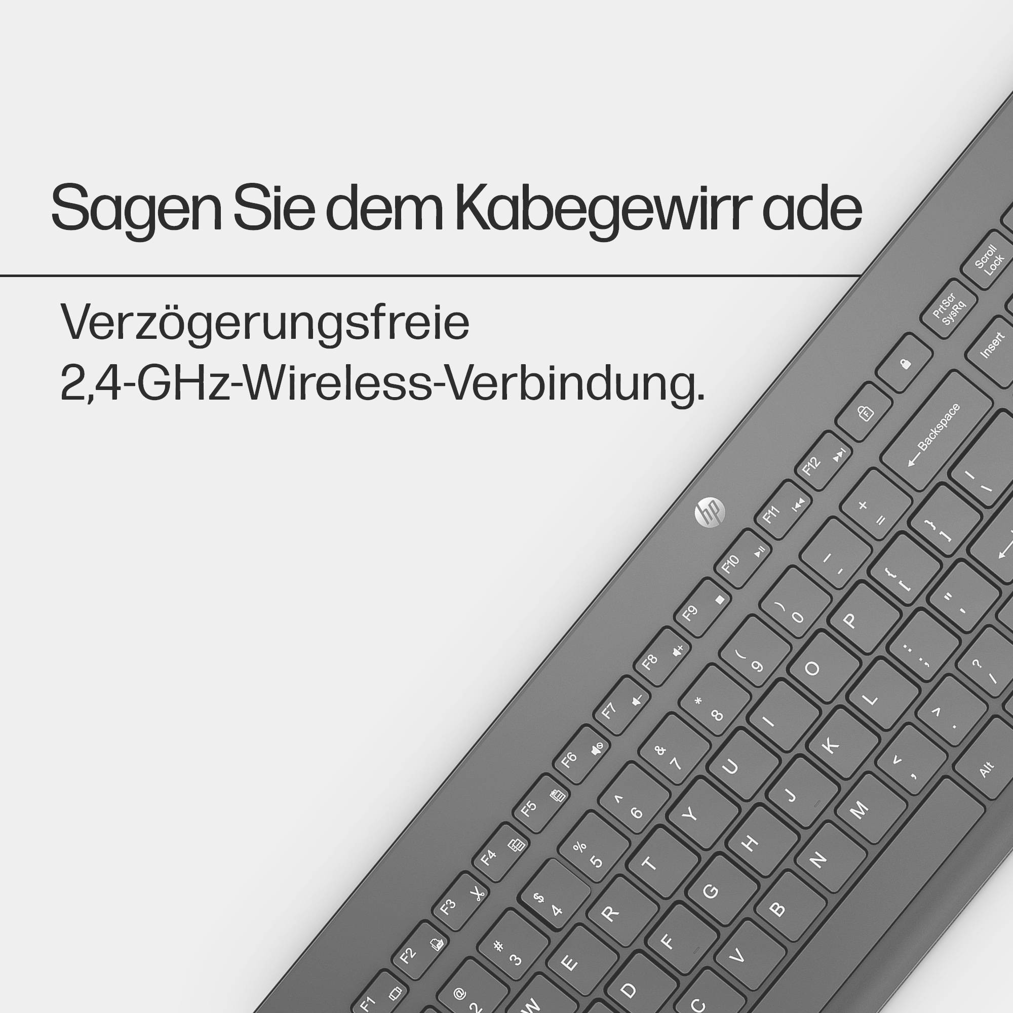 HP 230 Kabellos Tastatur Deutsch, QWERTZ Schwarz
