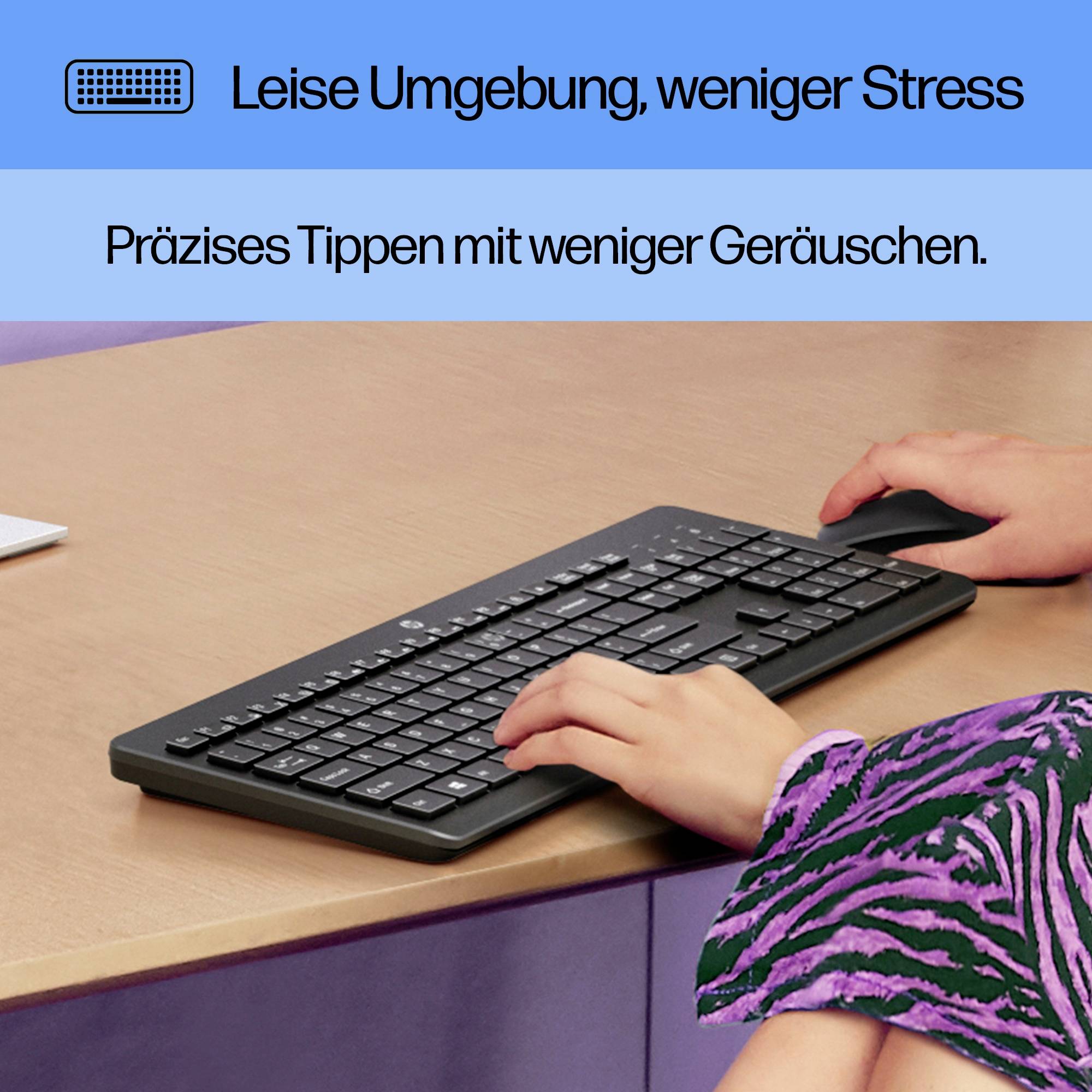 HP 230 Kabellos Tastatur Deutsch, QWERTZ Schwarz