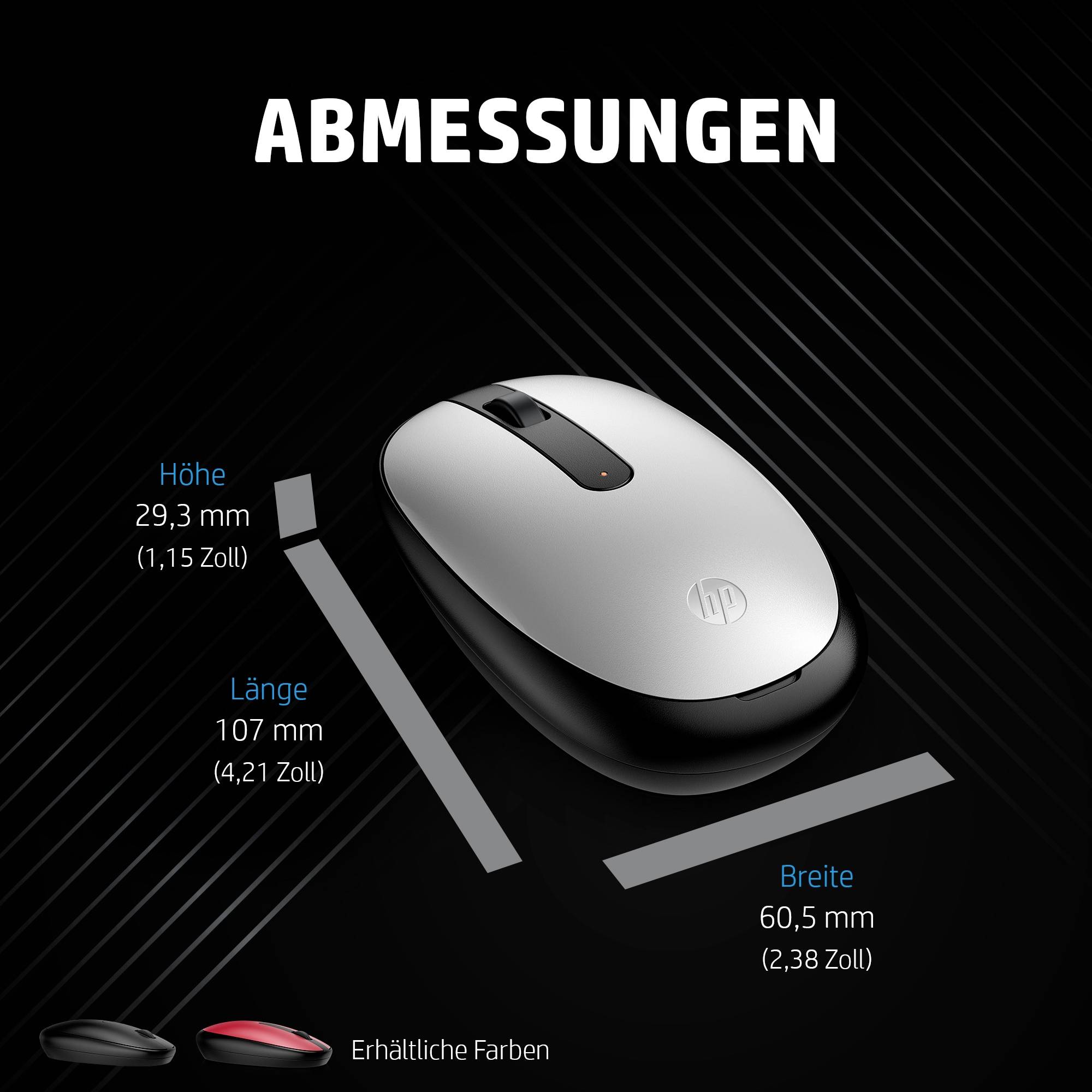 HP 240 Bluetooth-Maus (Pike Silver) Maus Bluetooth® Optisch Silber 3 Tasten 1600 dpi