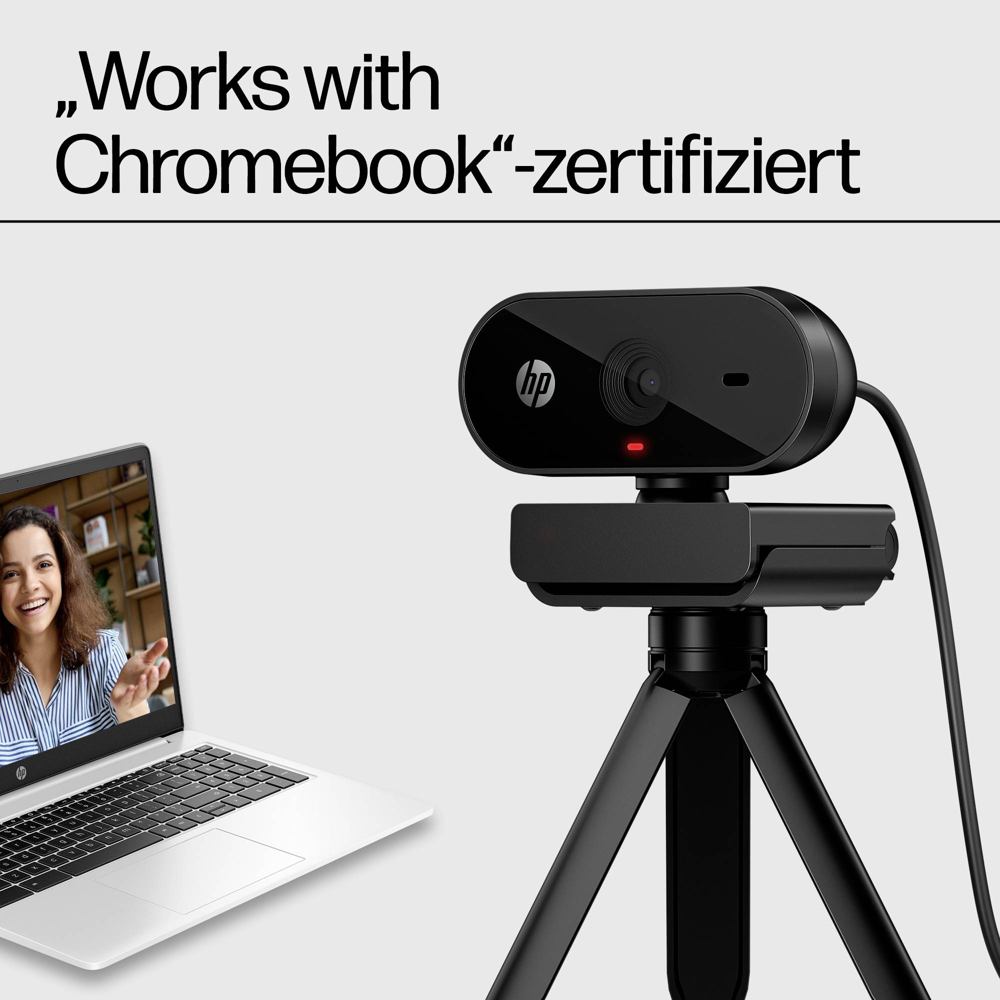 HP 320 Full HD-Webcam 1920 x 1080 Pixel Mikrofon, Klemm-Halterung