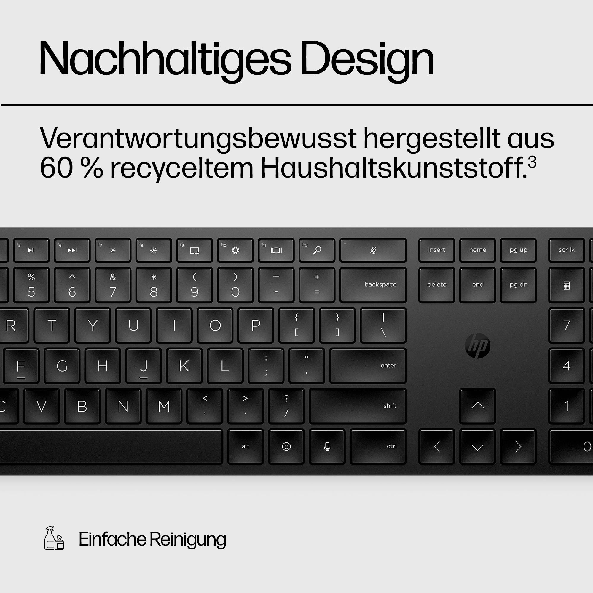 HP 450 Kabellos Tastatur Deutsch, QWERTZ Schwarz