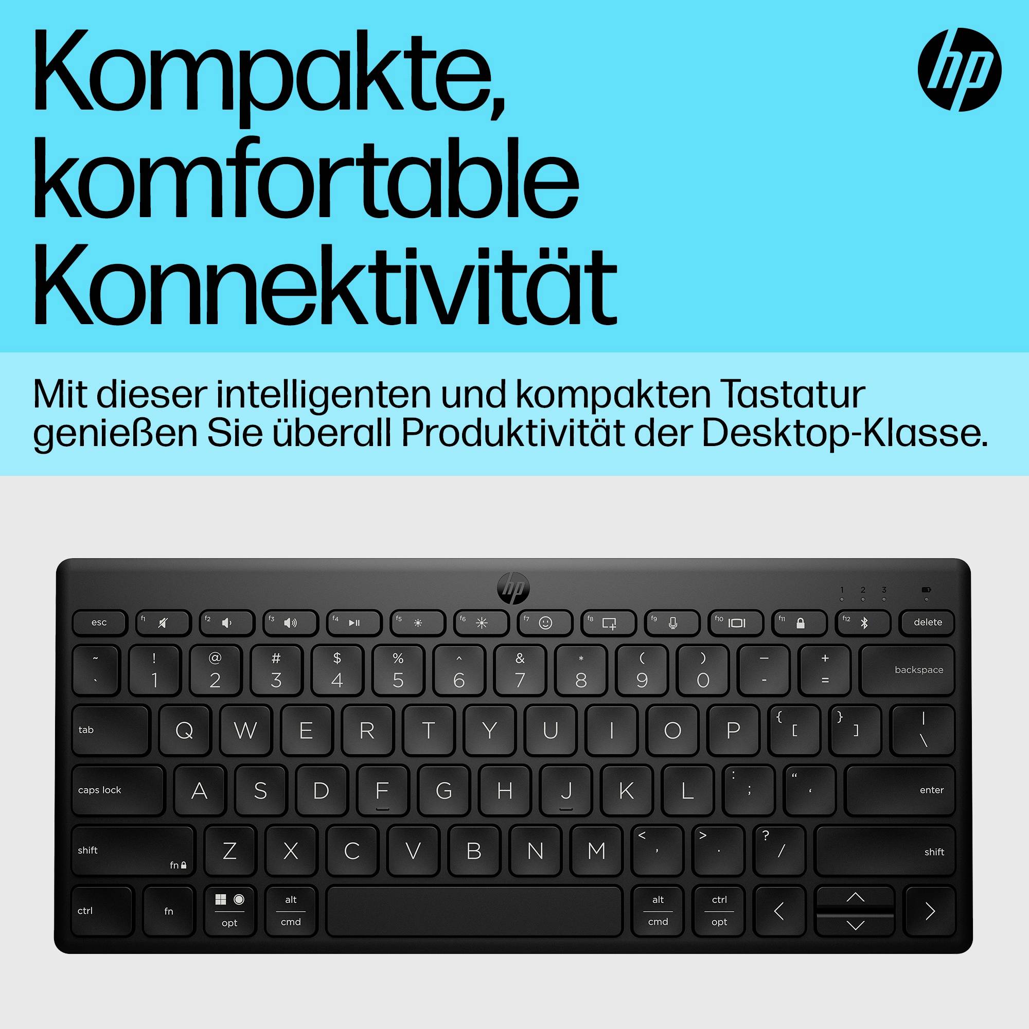 HP 350 Kabellos Tastatur Deutsch, QWERTZ Schwarz