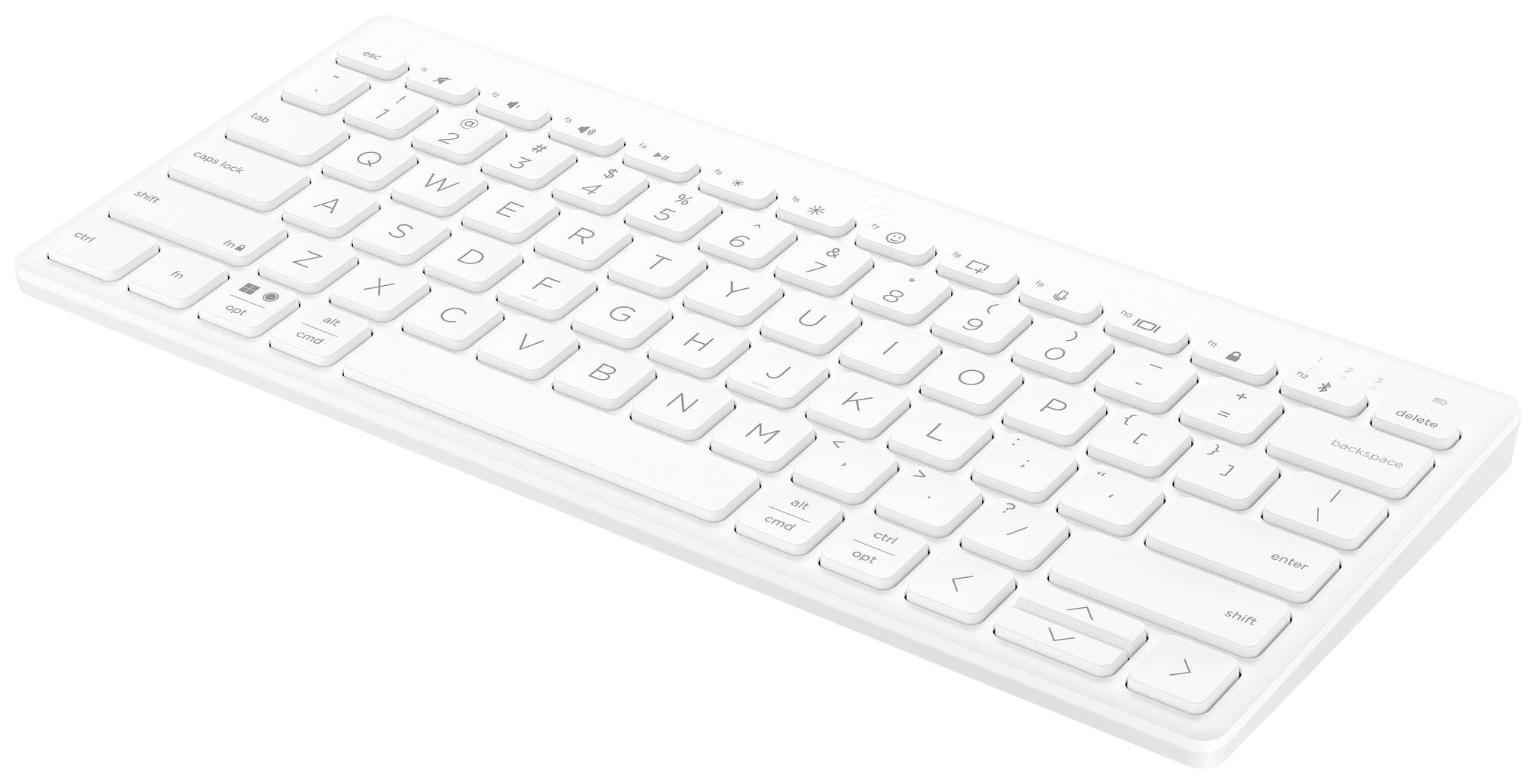 HP 350 Kompakte Bluetooth-Tastatur für mehrere Geräte Kabellos Tastatur Deutsch, QWERTZ Weiß